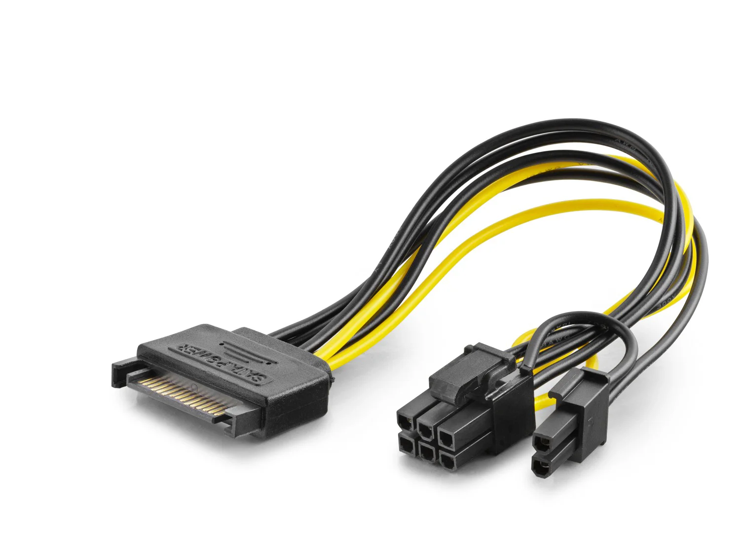 Sata To 6+2 Pin Ekran Kartı Power Kablosu 26 Cm - Siyah HDX5570