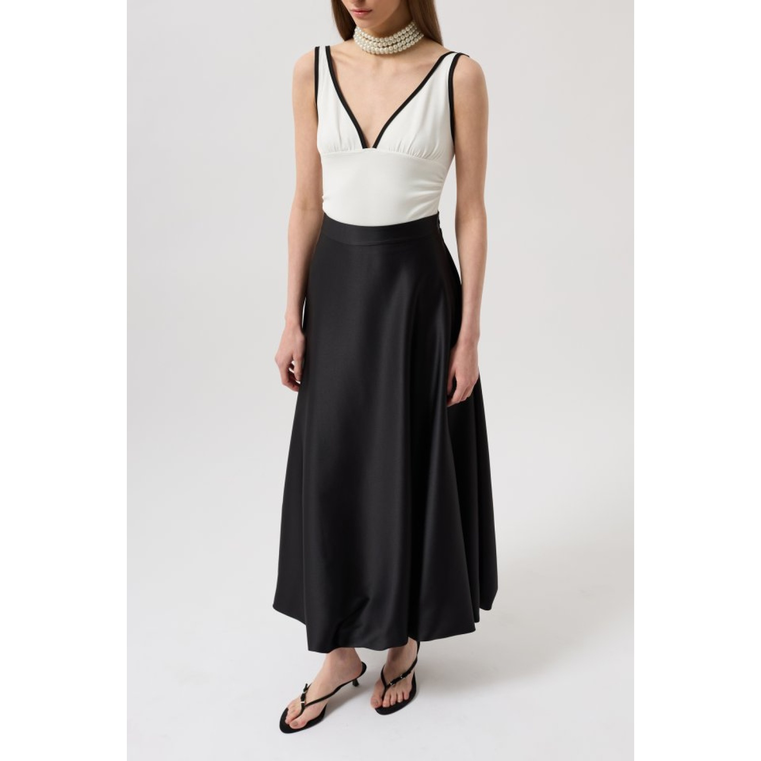 Saten Balon Detay Midi Etek