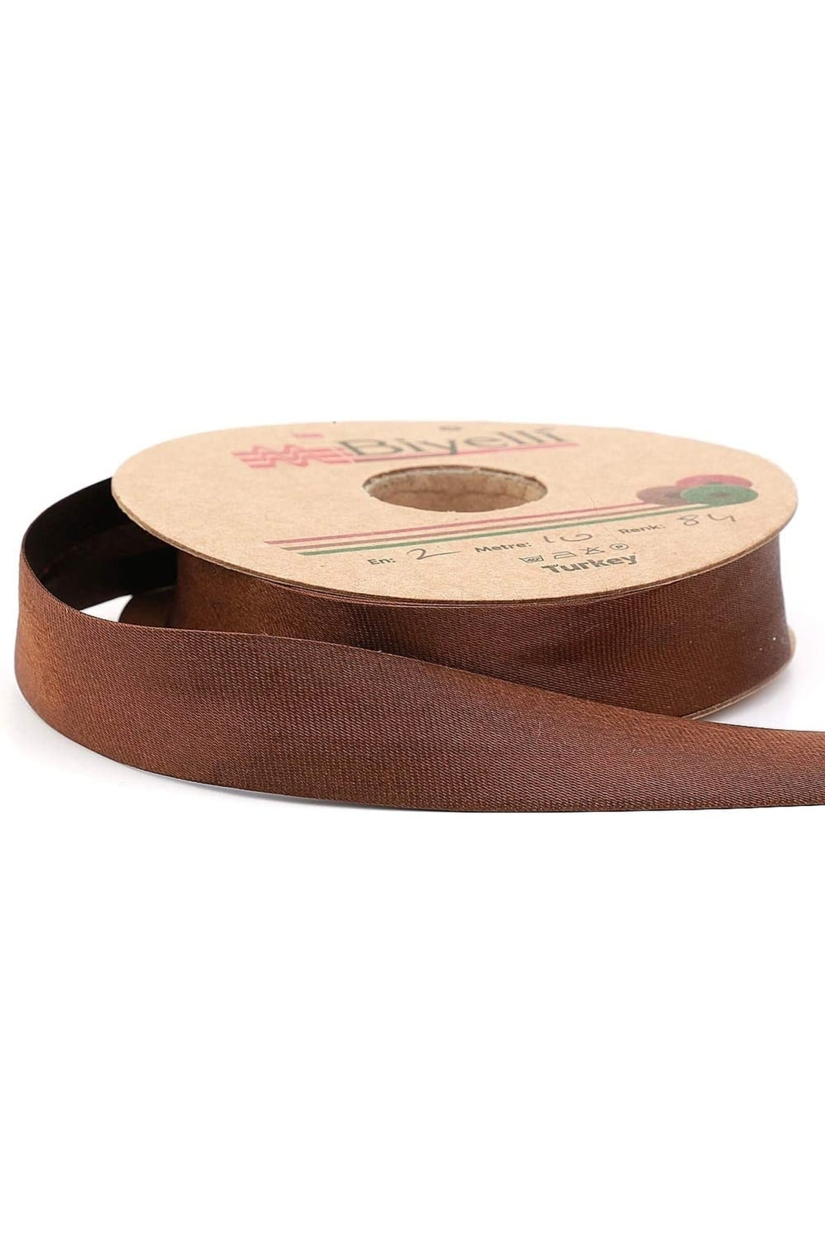 Tuhafiyecimiz Saten Biye 2Cm Eninde 25Mt Kahverengi