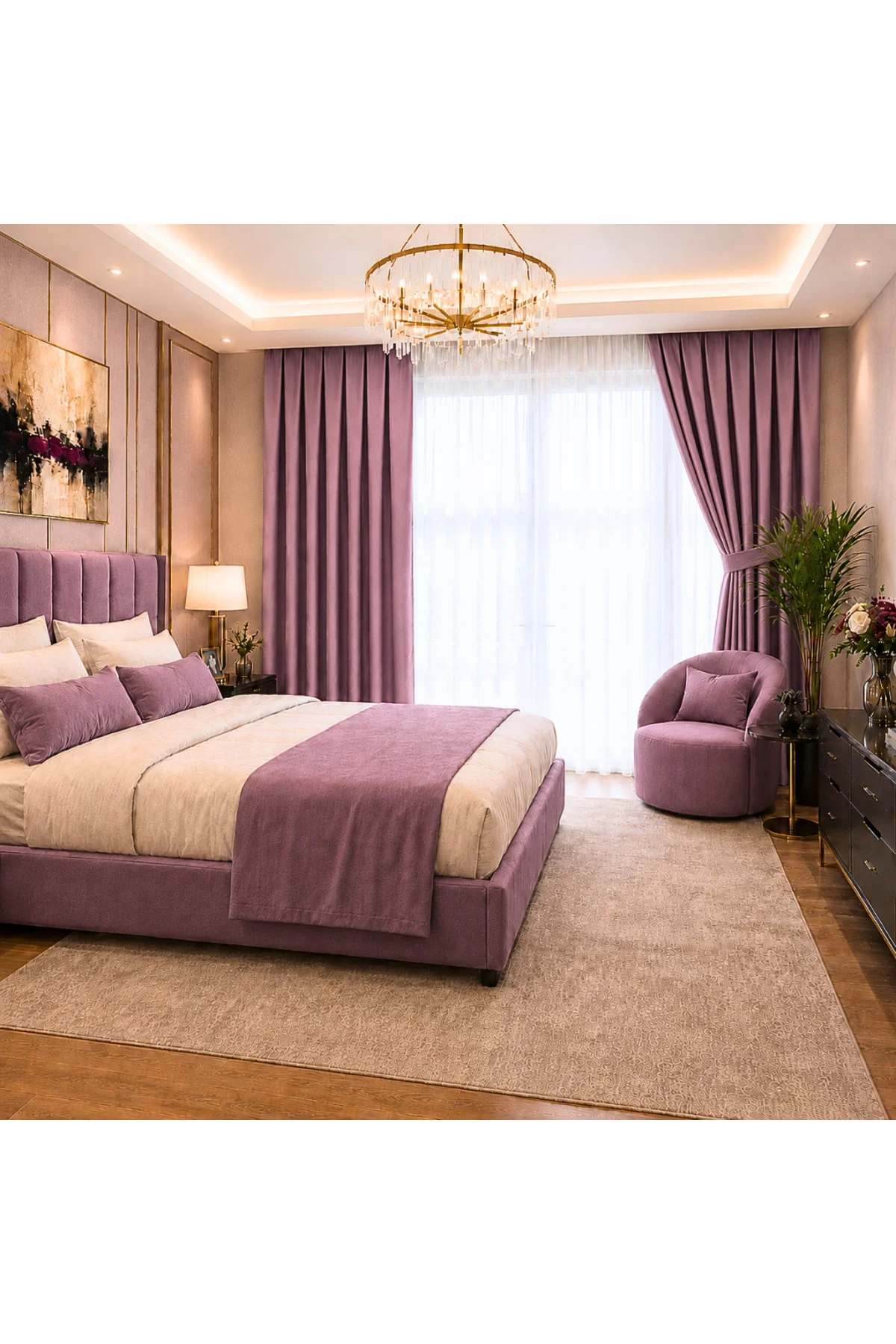 Saten Blackout Fon Perde 1x3 Sık Pile Tek Kanat Karartma Özellikli Kornişli Özel Ölçü - Gül Kurusu