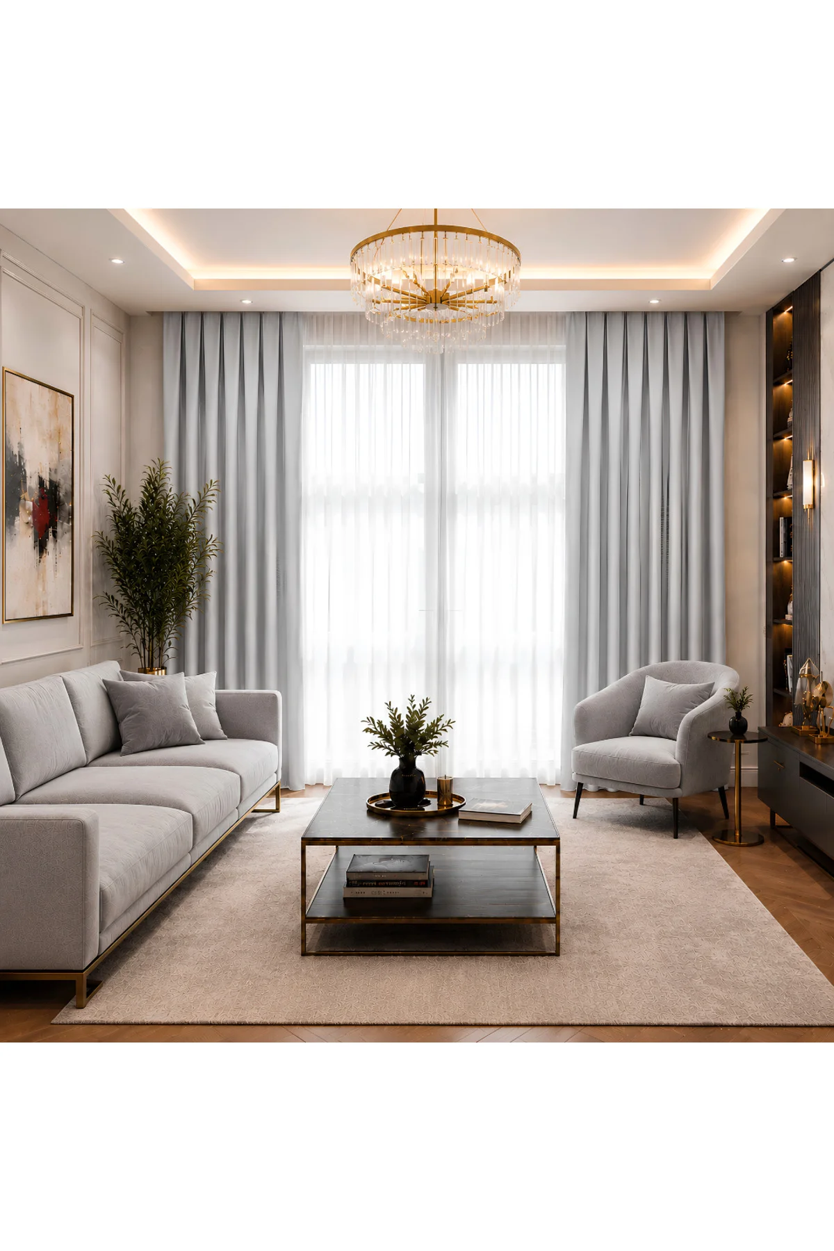 Saten Blackout Fon Perde 1x3 Sık Pile Tek Kanat Karartma Özellikli Kornişli Özel Ölçü - Gümüş Gri Saten Blackout Fon Perde 1x3 Sık Pile Tek Kanat Karartma Özellikli Kornişli Özel Ölçü - Gümüş Gri