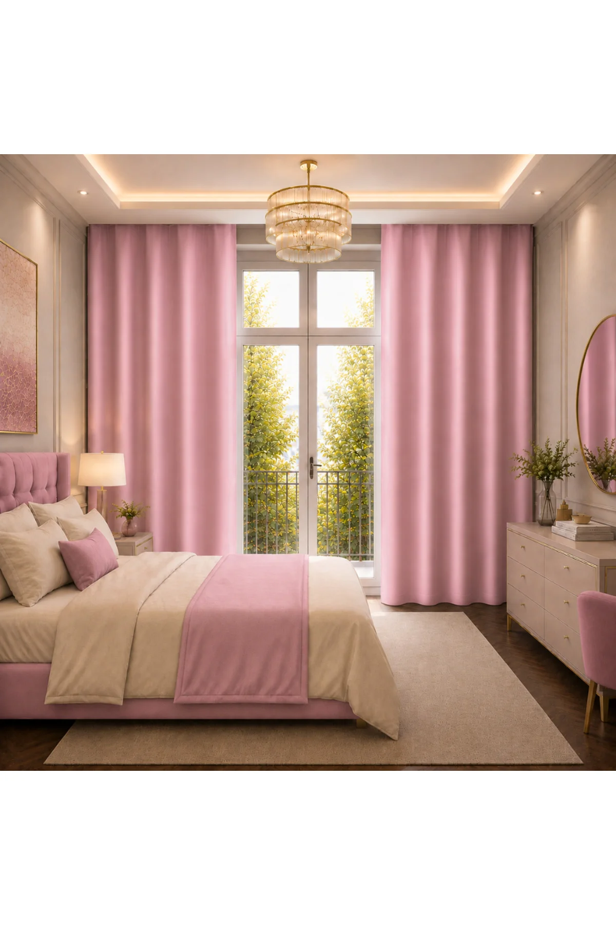 Saten Blackout Güneşlik Perde Pilesiz Işık Kesici Karartma Özellikli Özel Ölçü - Pembe Saten Blackout Güneşlik Perde Pilesiz Işık Kesici Karartma Özellikli Özel Ölçü - Pembe