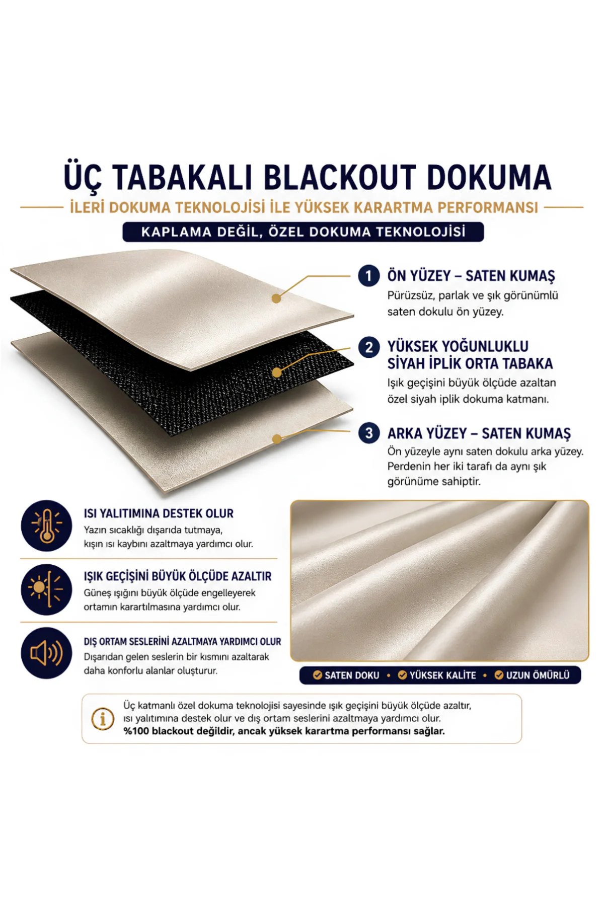 Saten Blackout Güneşlik Perde Pilesiz Işık Kesici Karartma Özellikli Özel Ölçü - Siyah Saten Blackout Güneşlik Perde Pilesiz Işık Kesici Karartma Özellikli Özel Ölçü - Siyah