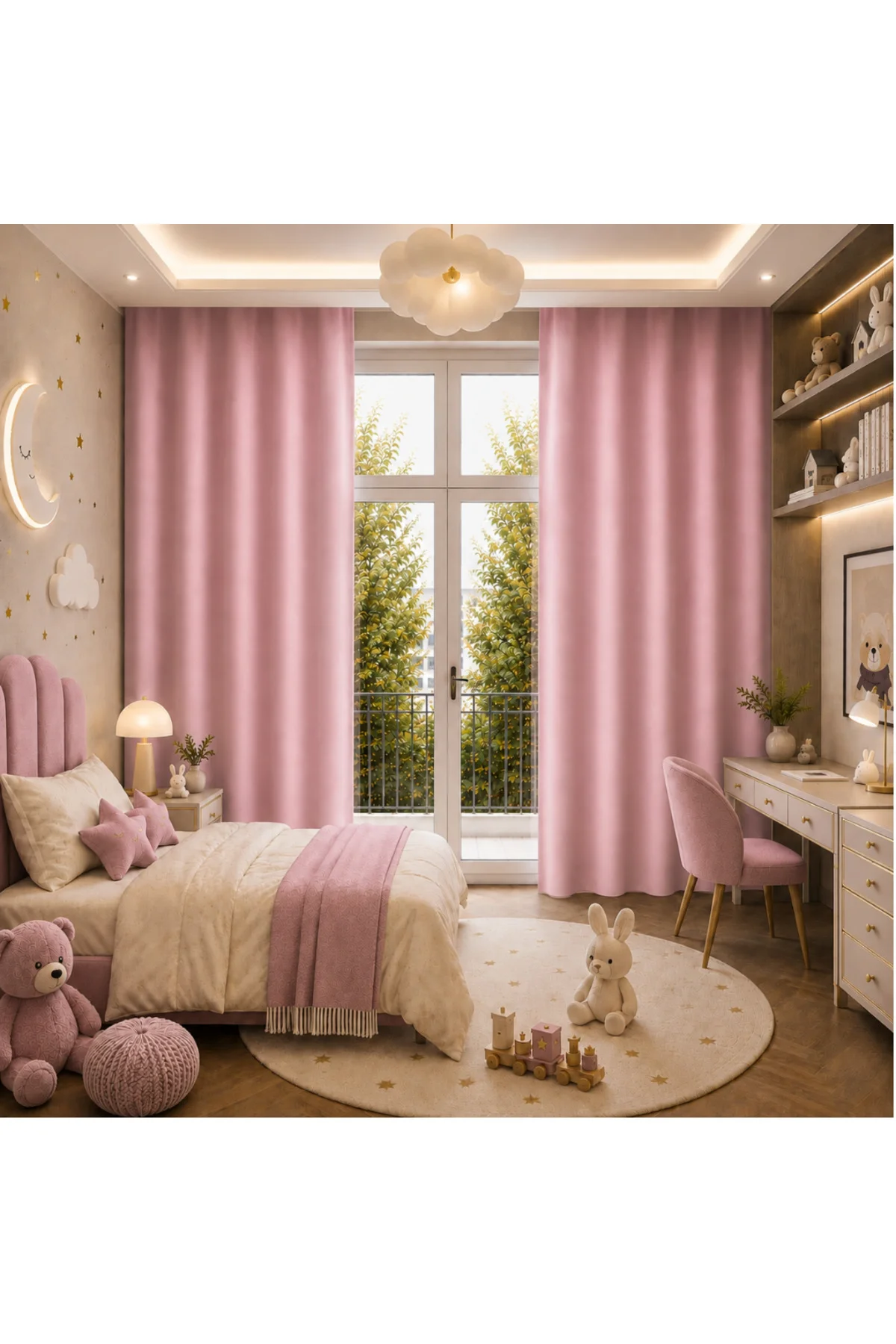 Saten Blackout Güneşlik Perde Pilesiz Işık Kesici Karartma Özellikli Özel Ölçü - Pembe Saten Blackout Güneşlik Perde Pilesiz Işık Kesici Karartma Özellikli Özel Ölçü - Pembe