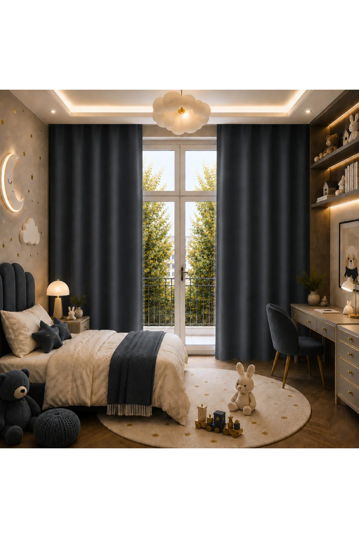 Saten Blackout Güneşlik Perde Pilesiz Işık Kesici Karartma Özellikli Özel Ölçü - Antrasit Saten Blackout Güneşlik Perde Pilesiz Işık Kesici Karartma Özellikli Özel Ölçü - Antrasit