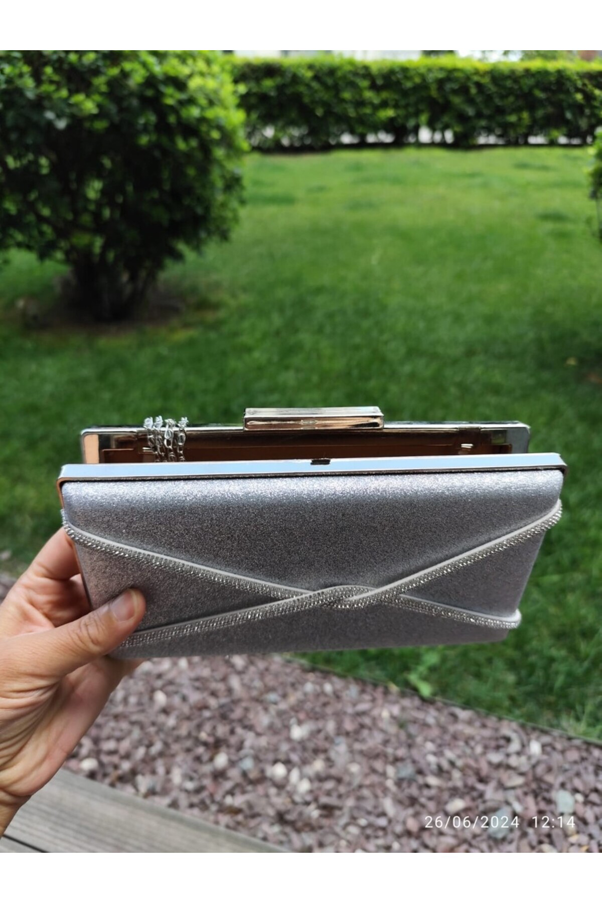 Monalisa Home Saten Çapraz Sira Taşli Lüks Abiye Çanta