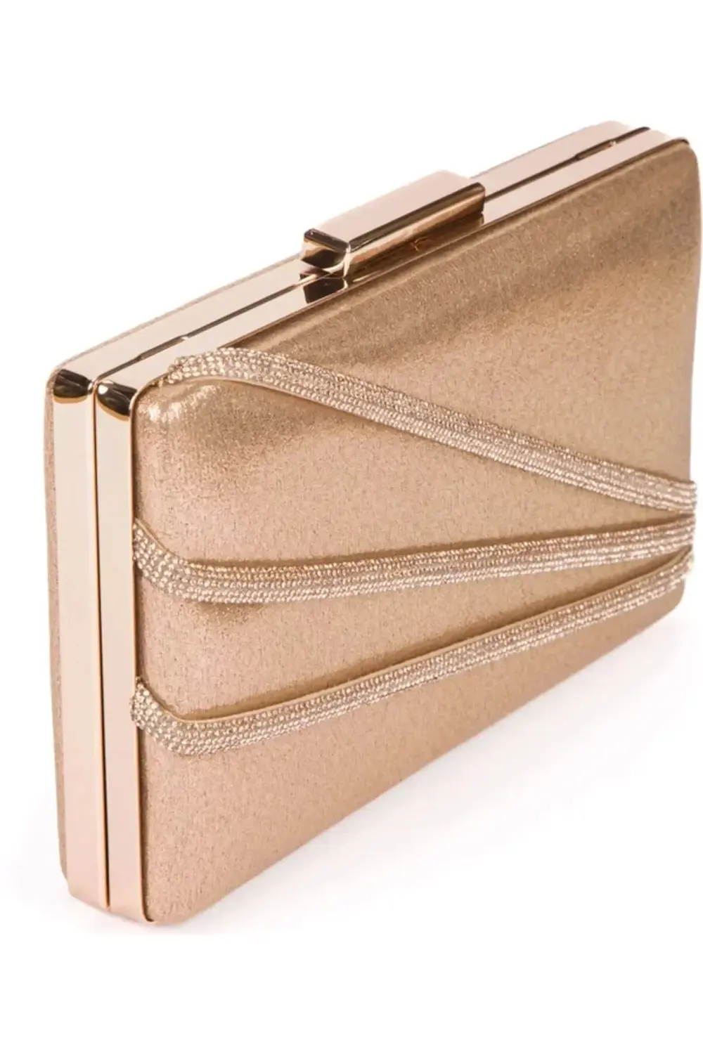 Saten Çapraz Sıra Taşlı Lüks Abiye Çanta