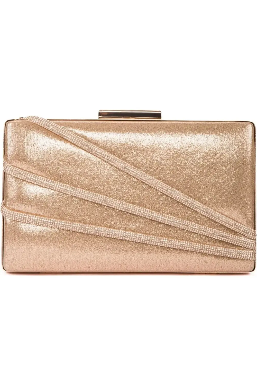 Saten Çapraz Sıra Taşlı Lüks Abiye Çanta