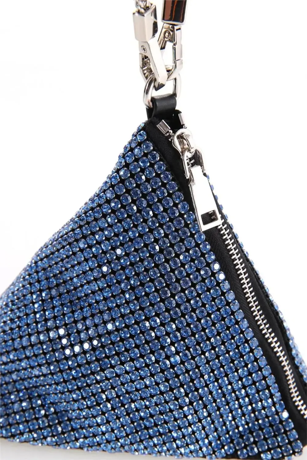 Saten Çapraz Sıra Taşlı Lüks Abiye Çanta