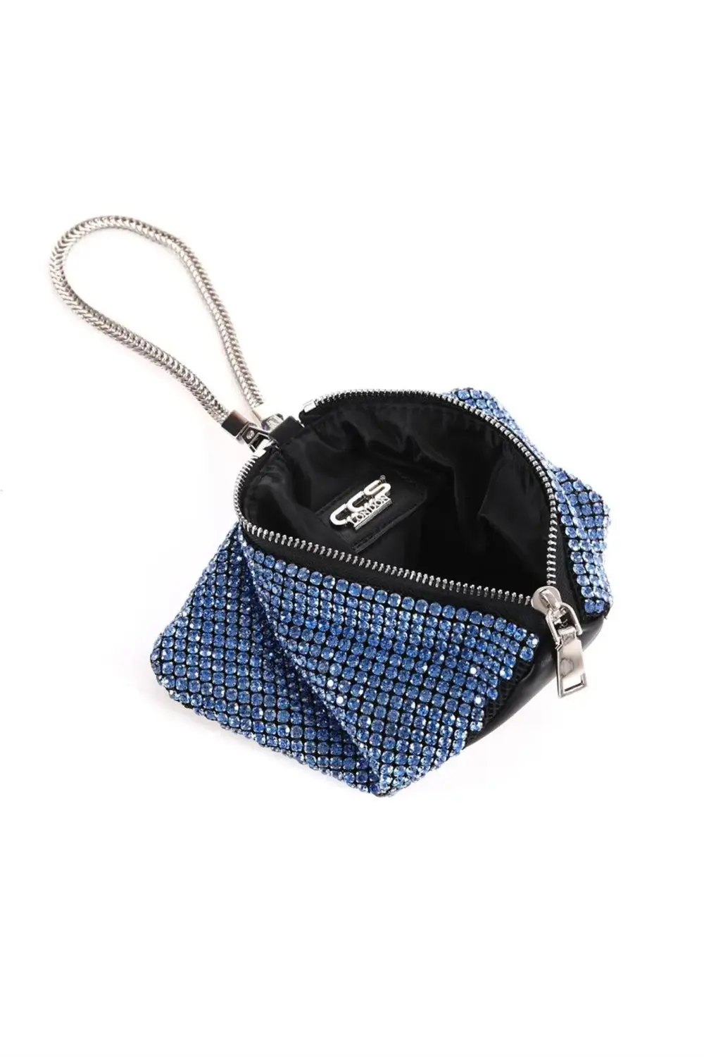 Saten Çapraz Sıra Taşlı Lüks Abiye Çanta