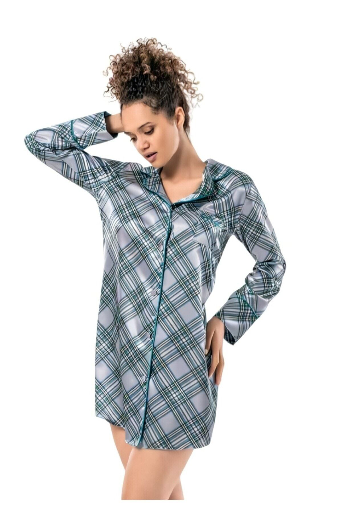 Xsapienza Saten Gömlek Gecelik