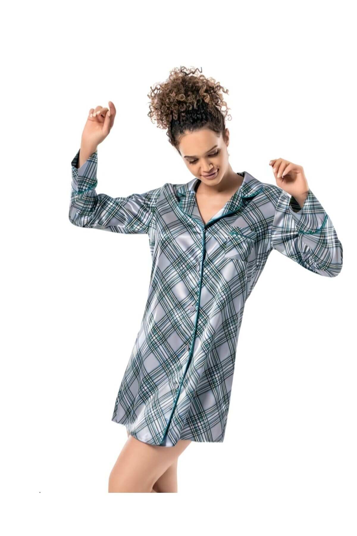 Xsapienza Saten Gömlek Gecelik