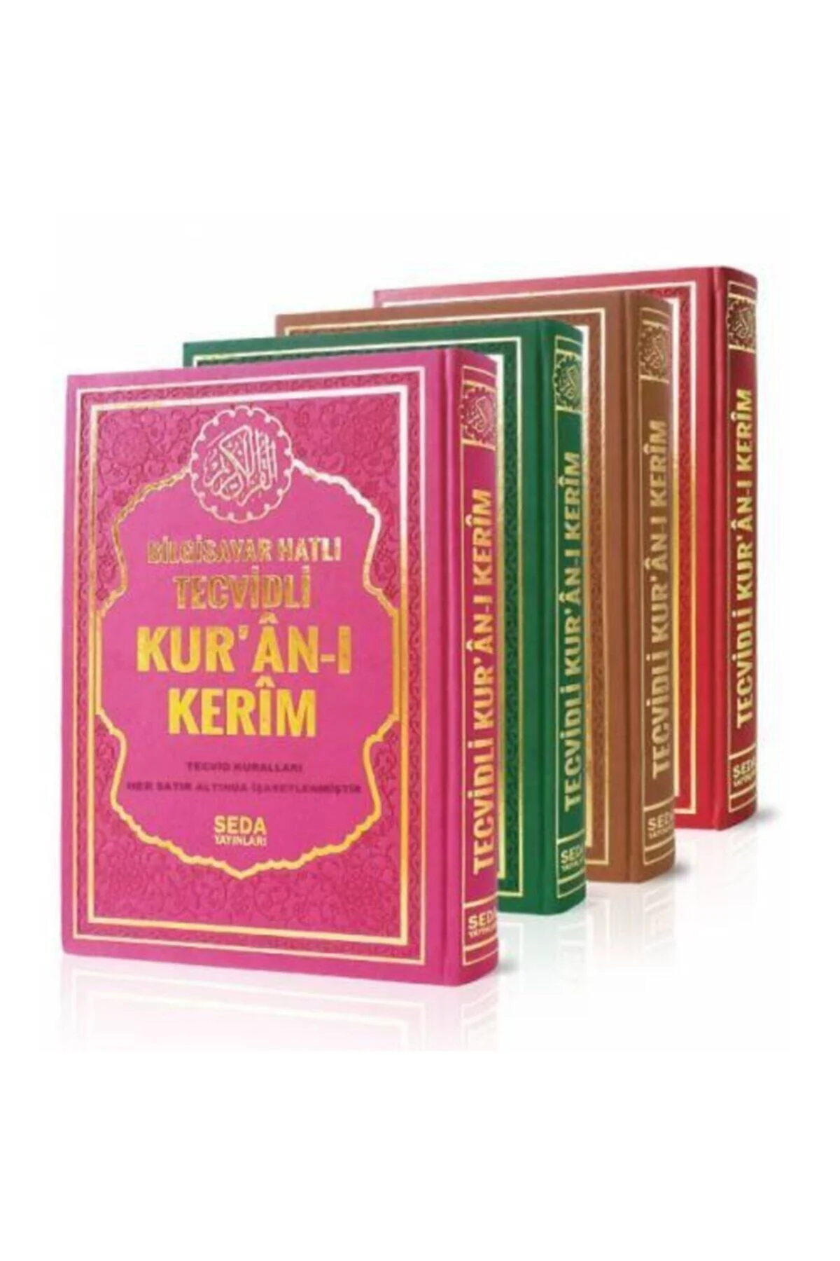 Satırarası Renkli Tecvitli Orta Boy Kur'an-ı Kerim Termo Deri Cilt 17x24 cm Renk Seçenekli