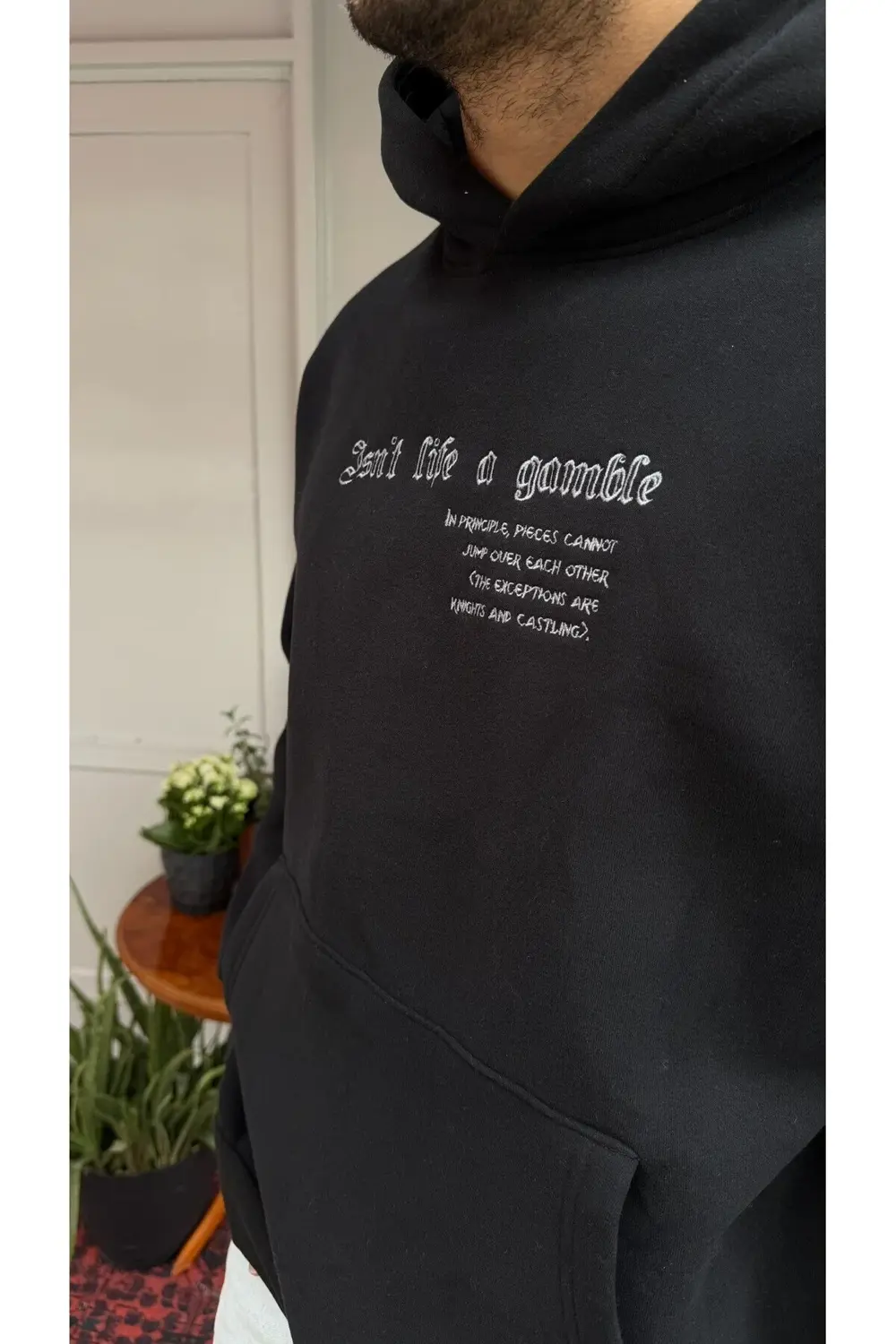 Satranç Desen Kapüşonlu