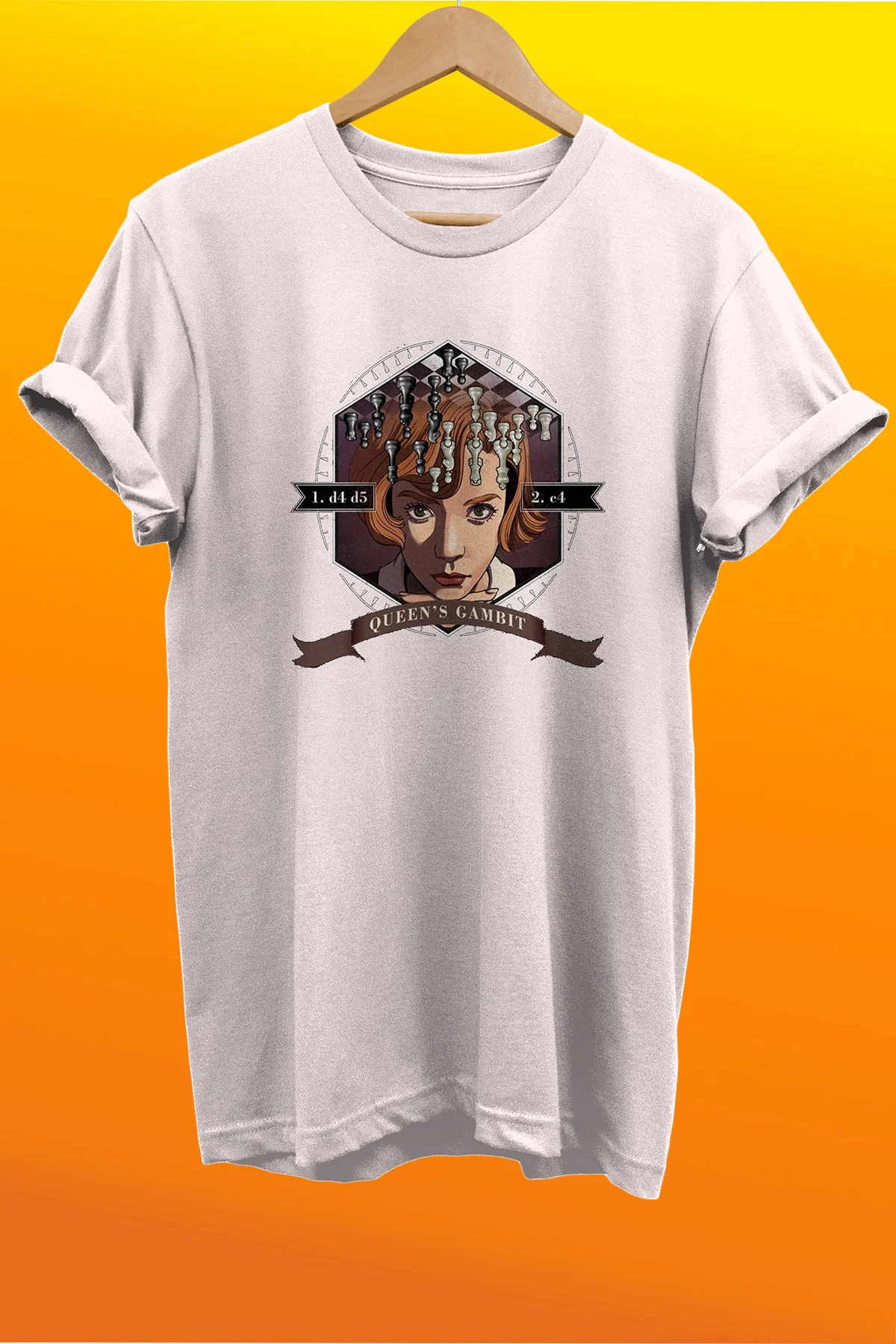 Satranç Queens Gambit Baskılı %100 Pamuk Basic T-shirt Normal Bed