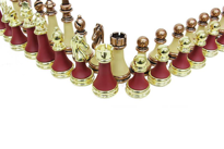 İhtiyaçavm Satranç Taşi Zamak Polyester Krem Bordo Dekoratif Hediyelik