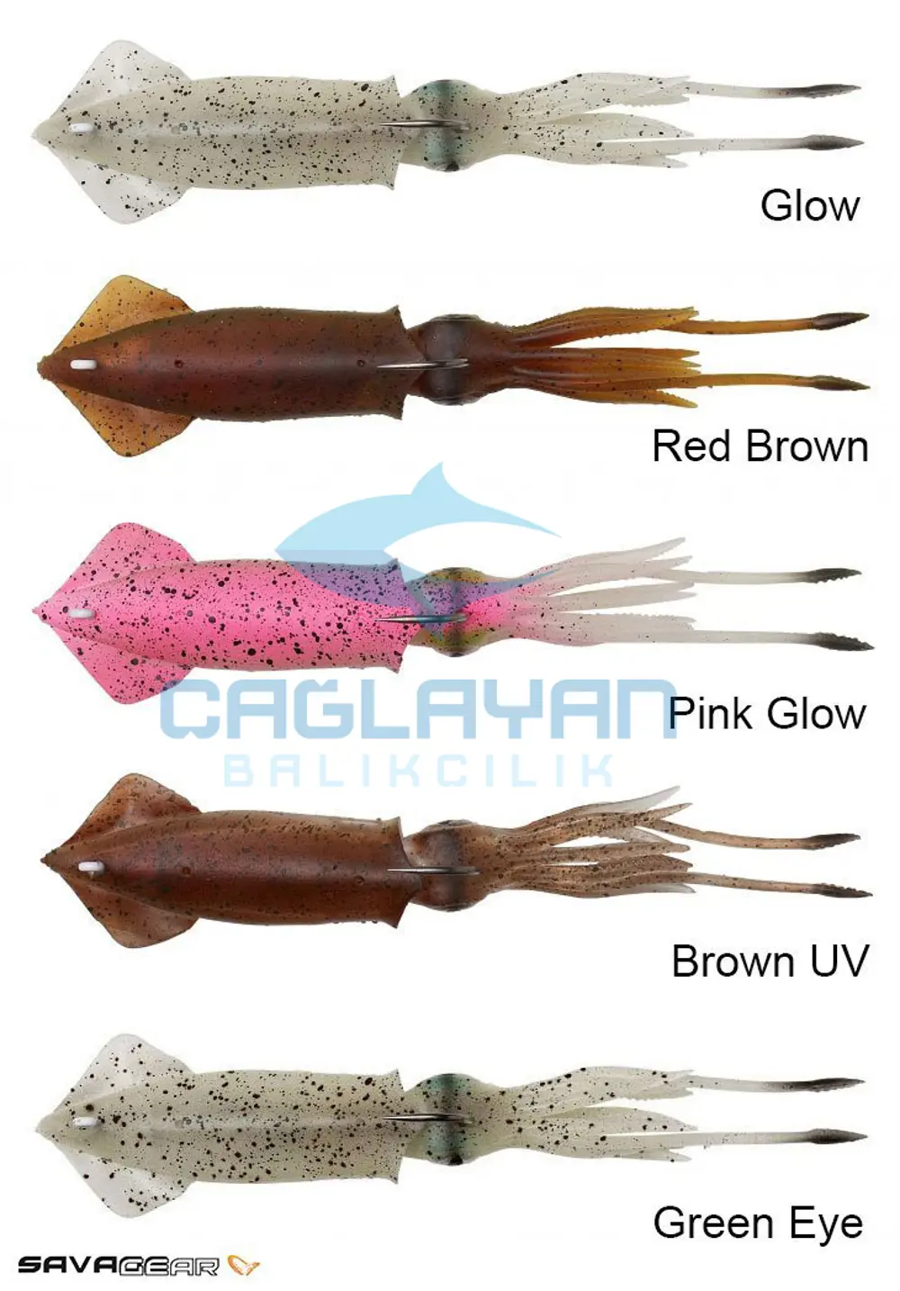 Savage gear 3D TPE Swim Squid 95mm 10g 2 Adet Suni Yem Red Brown