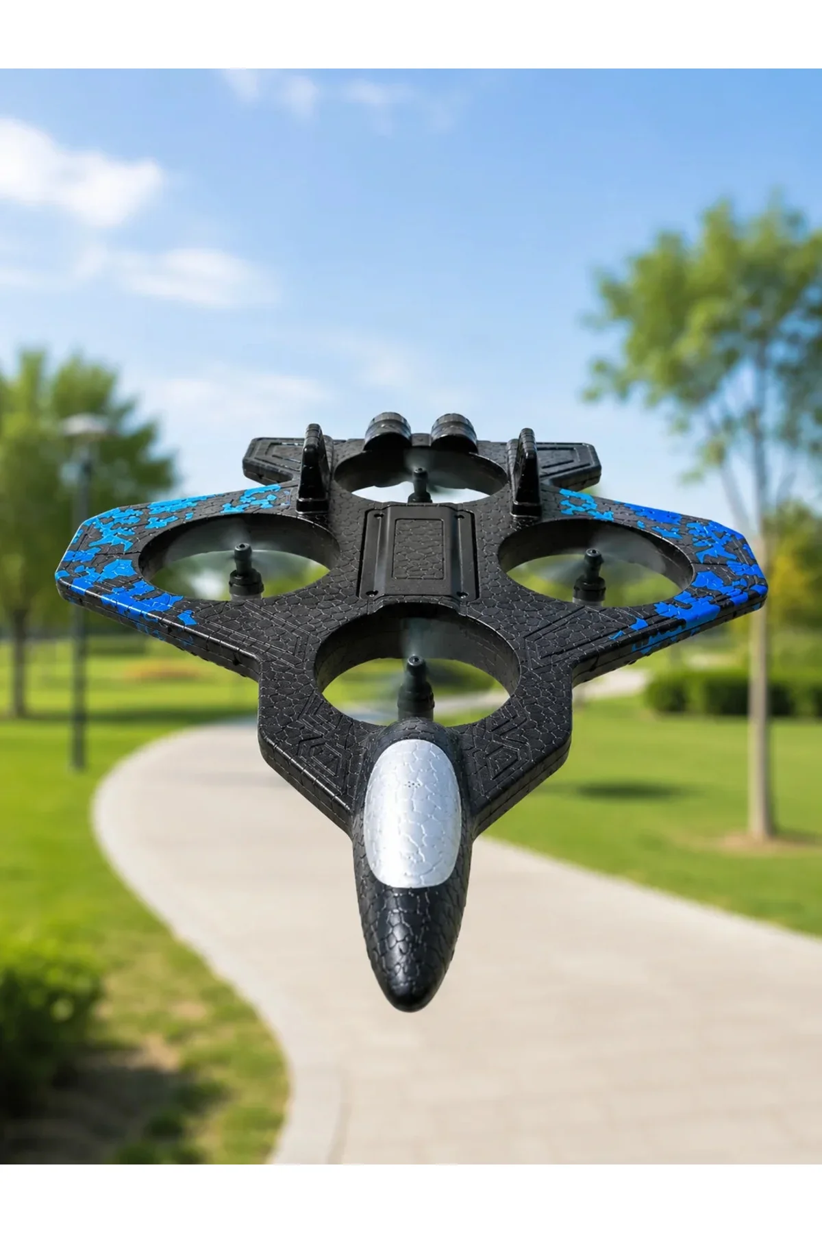 Savaş Jeti Görünümlü Drone 2.4G Kumandalı Jiroskoplu 360° Akrobatik Takla Yedek Pervaneli