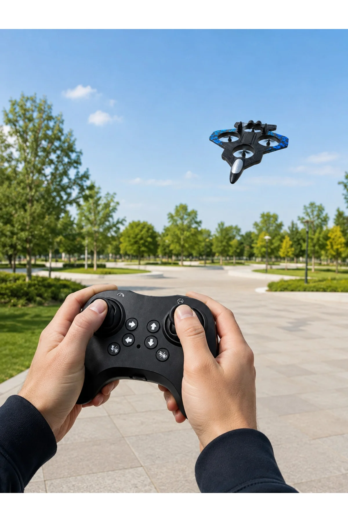 Savaş Jeti Görünümlü Drone 2.4G Kumandalı Jiroskoplu 360° Akrobatik Takla Yedek Pervaneli - Görsel 5