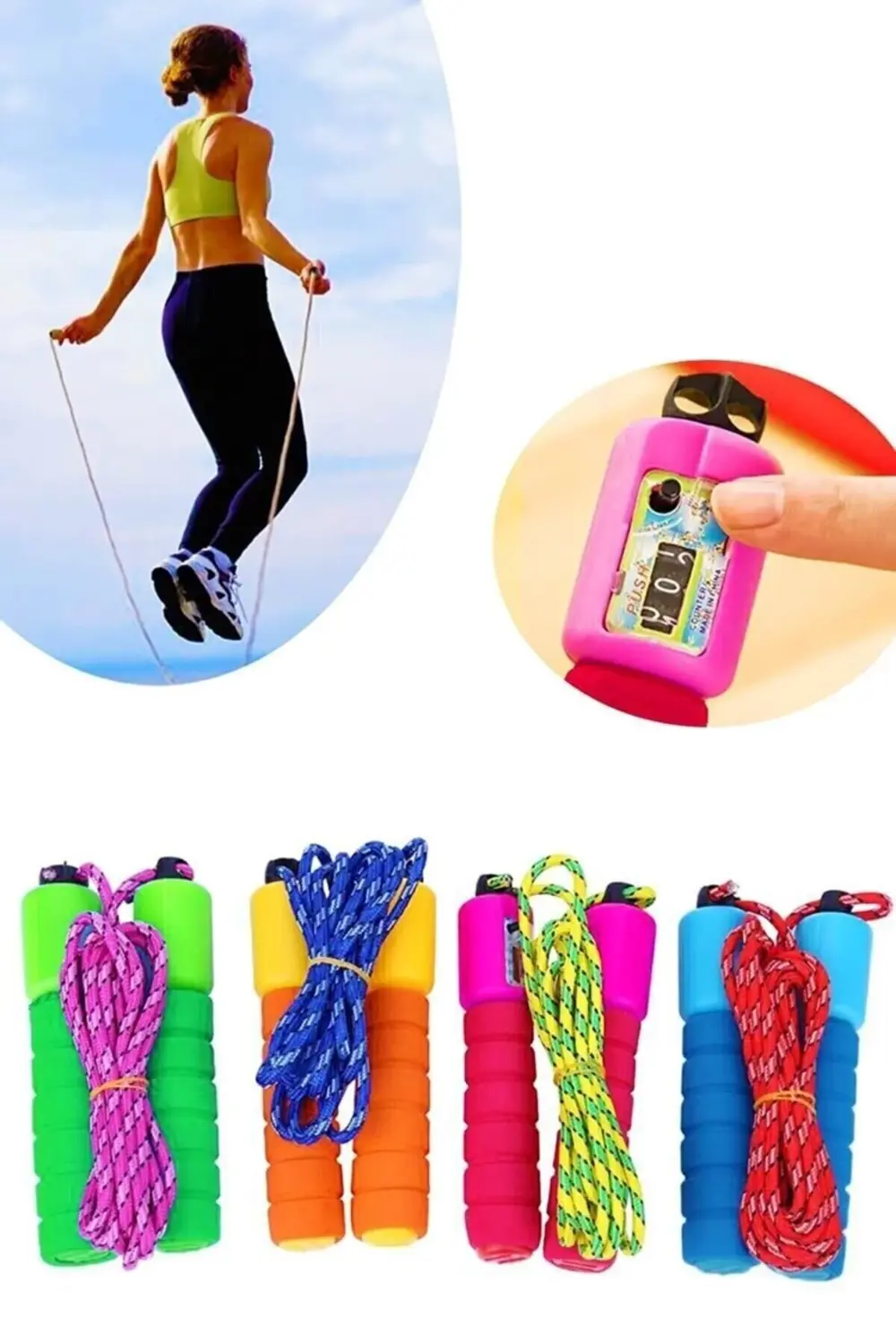 Sayaçlı Atlama Ipi Çocuklar Ve Yetişkinler Için 2,5 mt Uzunluk Ay