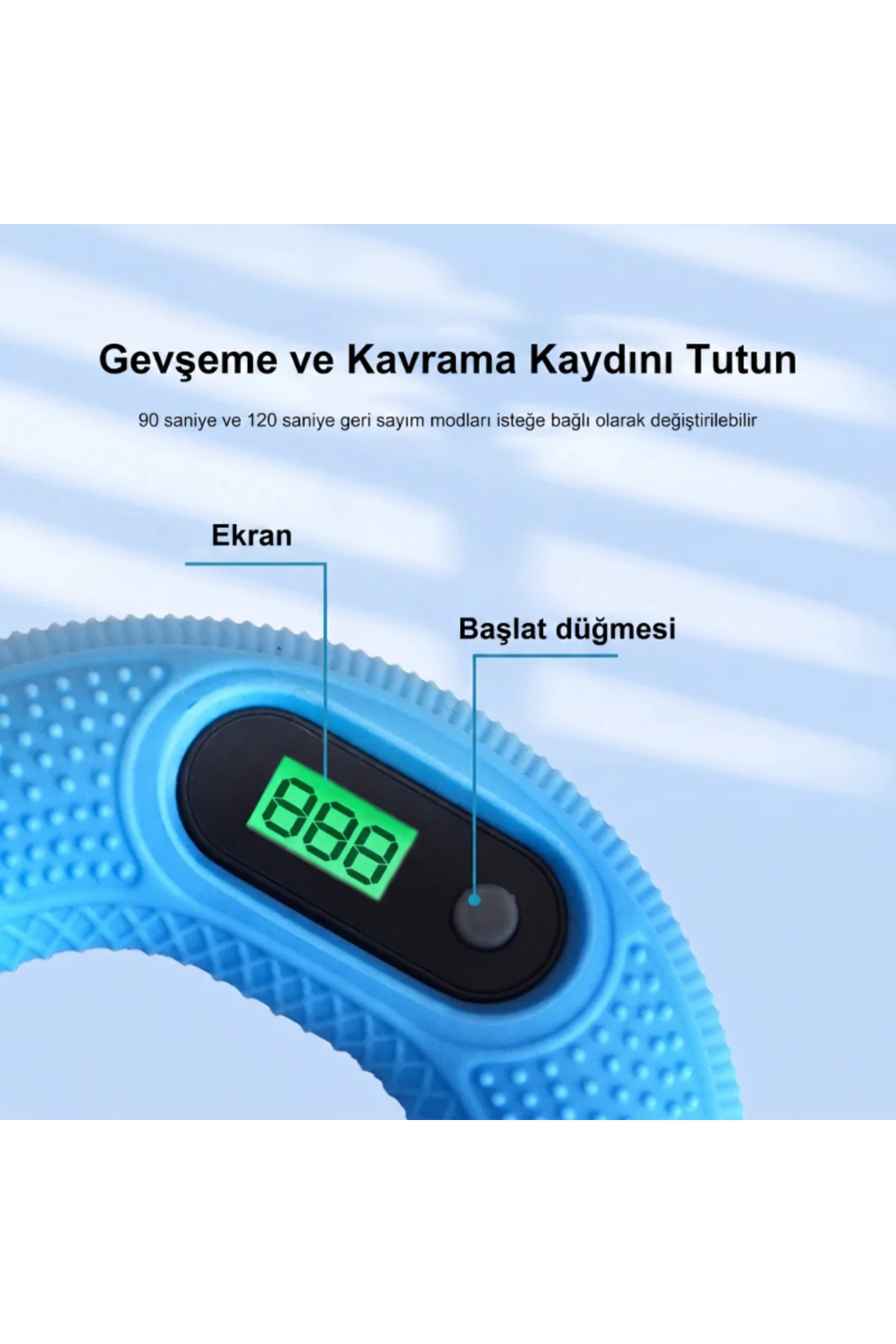 Sayaçlı El Güçlendirme Halkası - Akıllı Egzersiz Aleti - 30 LB - Görsel 5