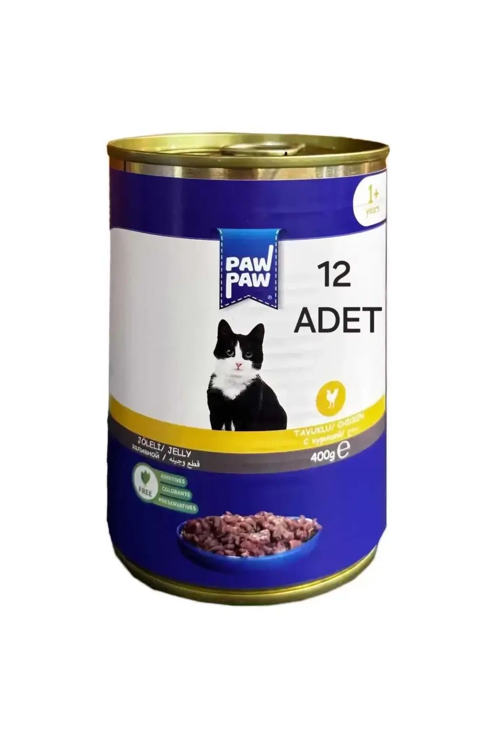 Saygın Pet Paw Paw Parça Etli Jelli Tavuklu Kedi Konservesi 400 g