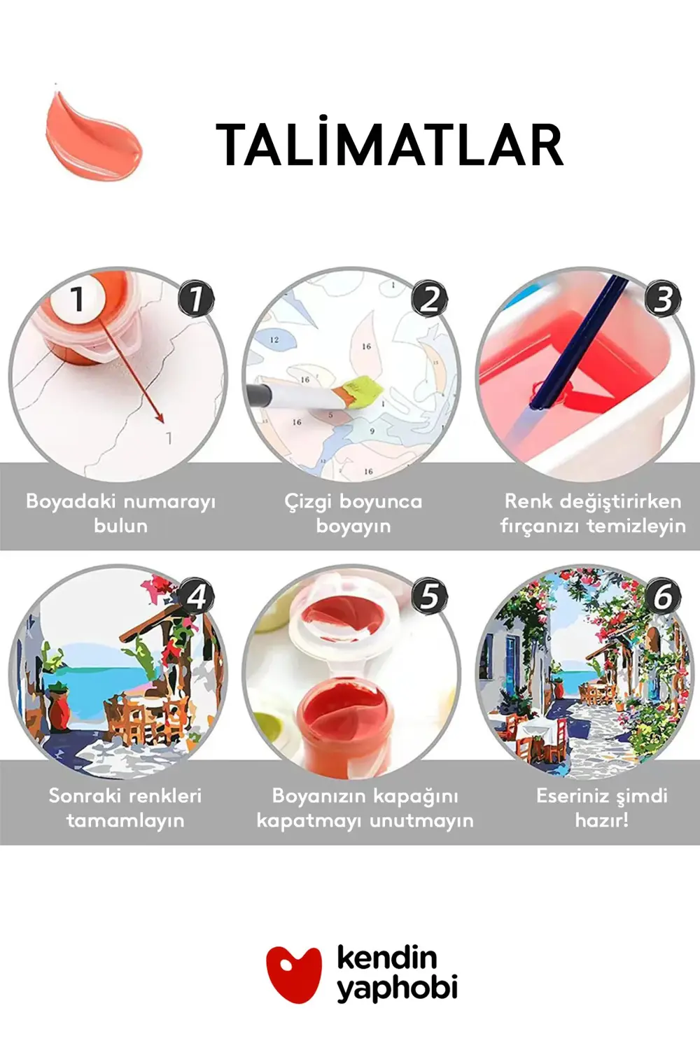 Sayılarla Boyama Seti Çerçeveli Kasnaklı Çehov Hikayesi 50 x 65 c