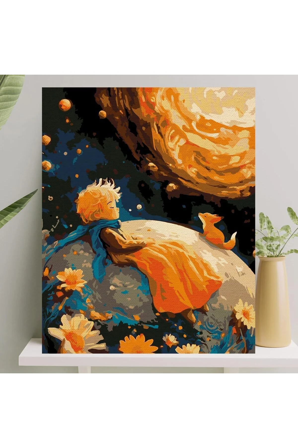 Sayılarla Boyama Tuval Seti Fırça Boya Dahil (Çıtalı) 40x50 CM - 