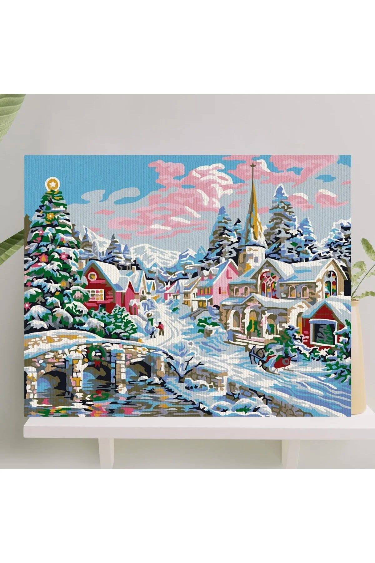 Sayılarla Boyama Tuval Seti Fırça Boya Dahil (Çıtalı) 40x50 CM - 