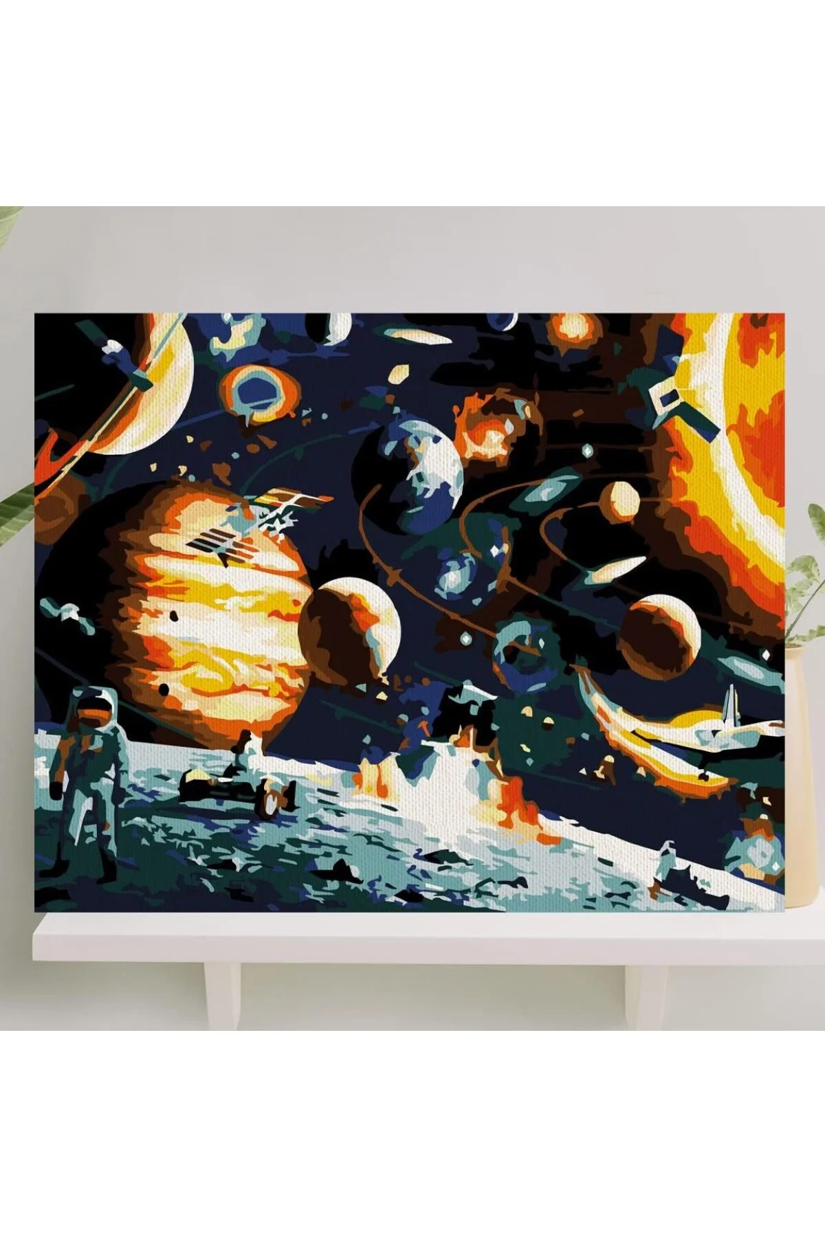 Sayılarla Boyama Tuval Seti Fırça Boya Dahil (Çıtalı) 40x50 CM - 