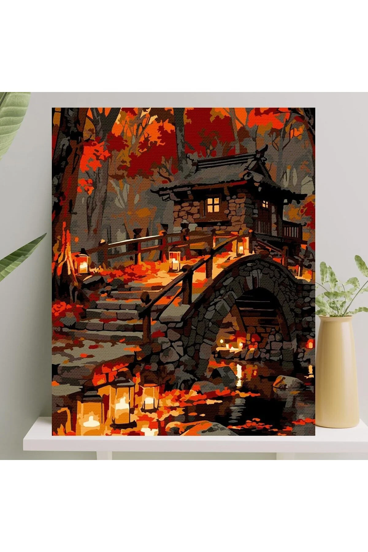 Sayılarla Boyama Tuval Seti Fırça Boya Dahil (Çıtalı) 40x50 CM - 