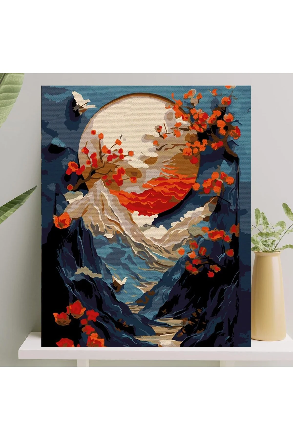 Sayılarla Boyama Tuval Seti Fırça Boya Dahil (Çıtalı) 40x50 CM - 
