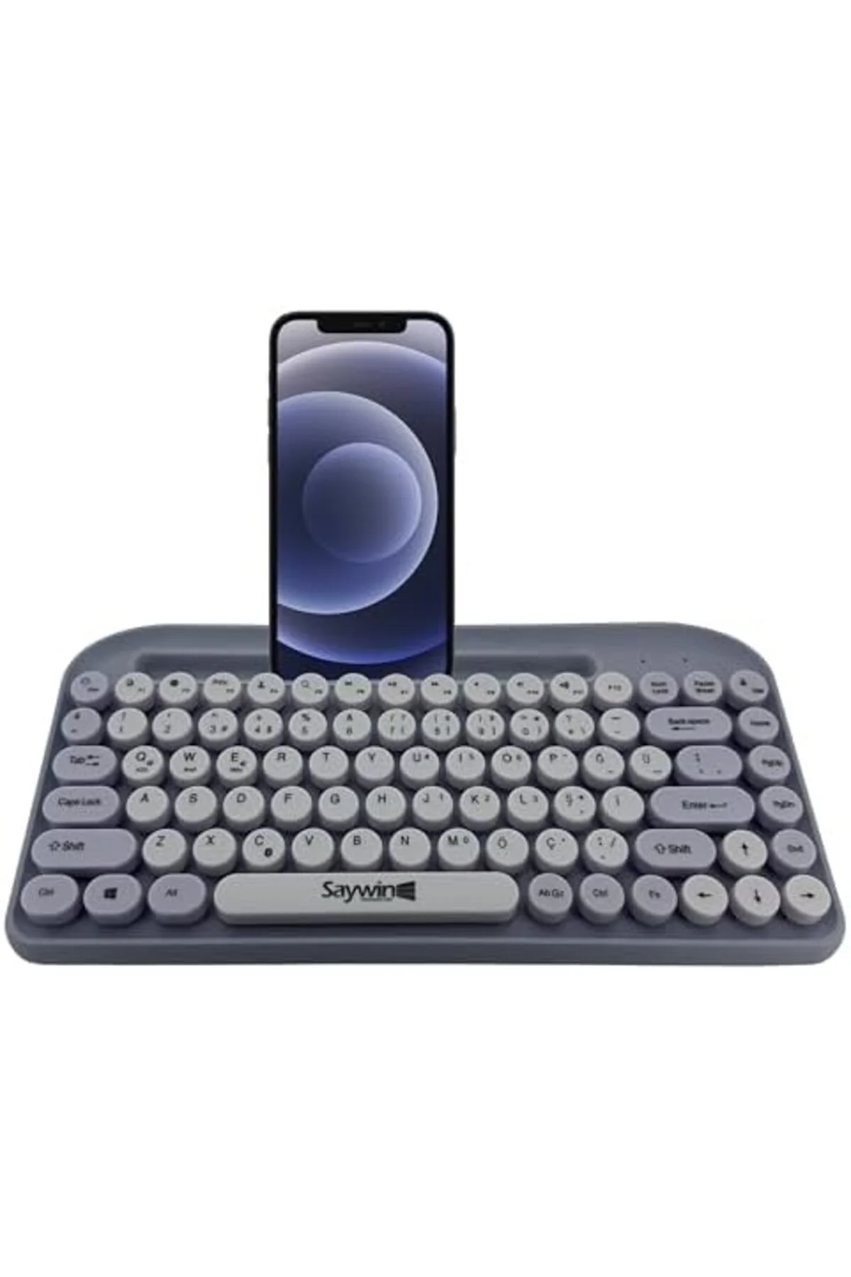 Saywin Bluetooth Klavye Renkli Retro Kablosuz Klavye Daktilo Görünümlü Tuş Tasarımı Şık ve Kullanışl