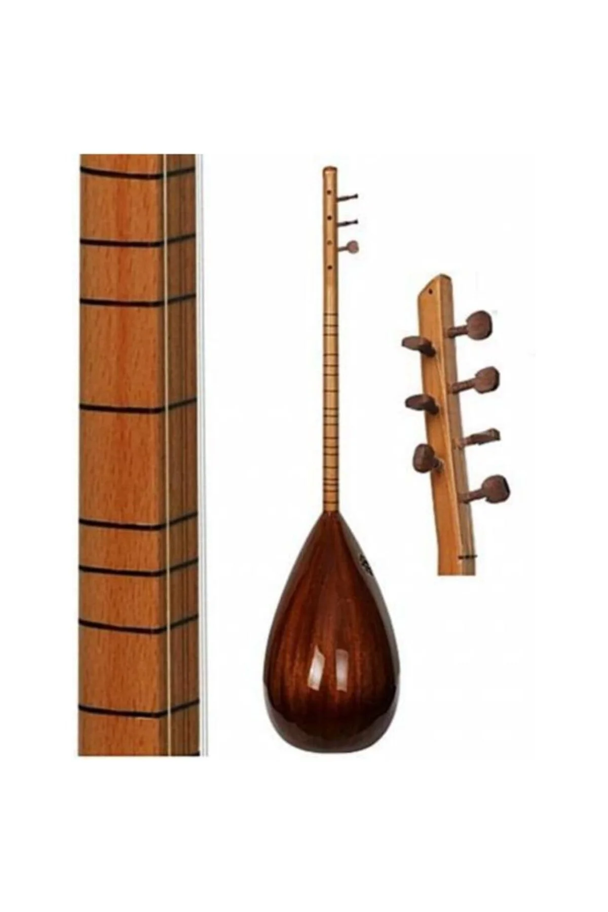 Saz seti Bağlama Seti Kısa Sap + Öğretici Kitap - 2 Adet Yedek Te
