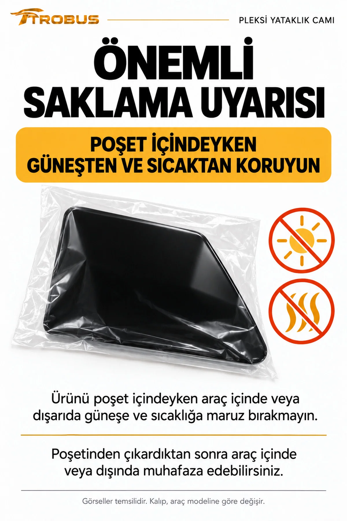 Scania R Yeni Kasa NTG 2018+ Siyah Pleksi Yataklık Camı Sağ Sol 2 Parça - Görsel 8