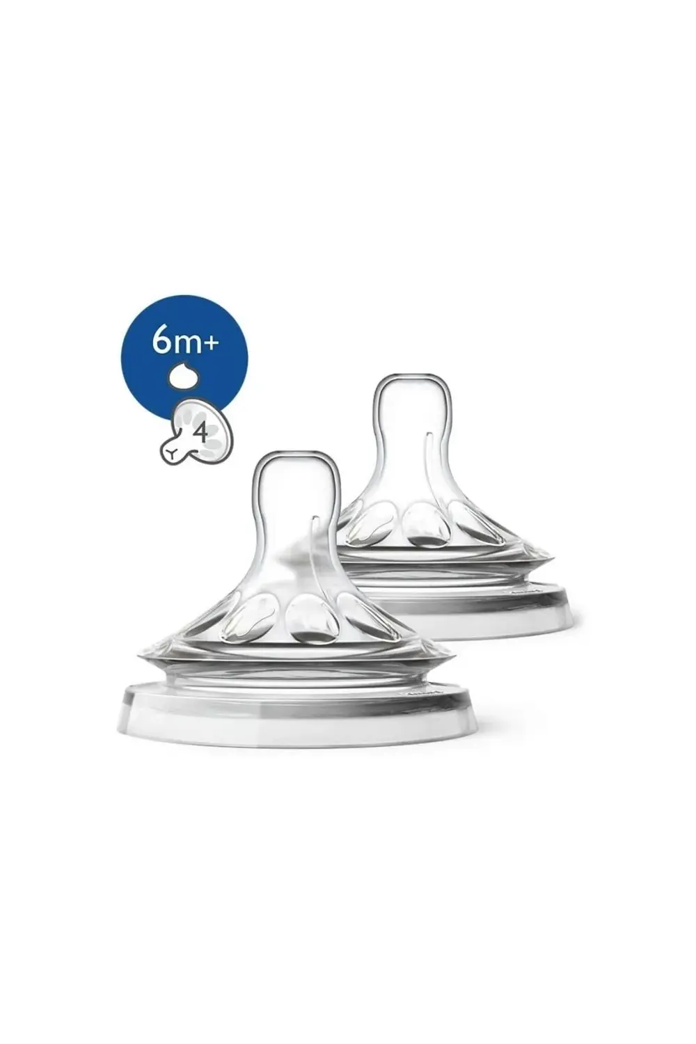 Scf044/27 Natural Biberon Emziği, 4 Delik, 6 Ay , 2'li