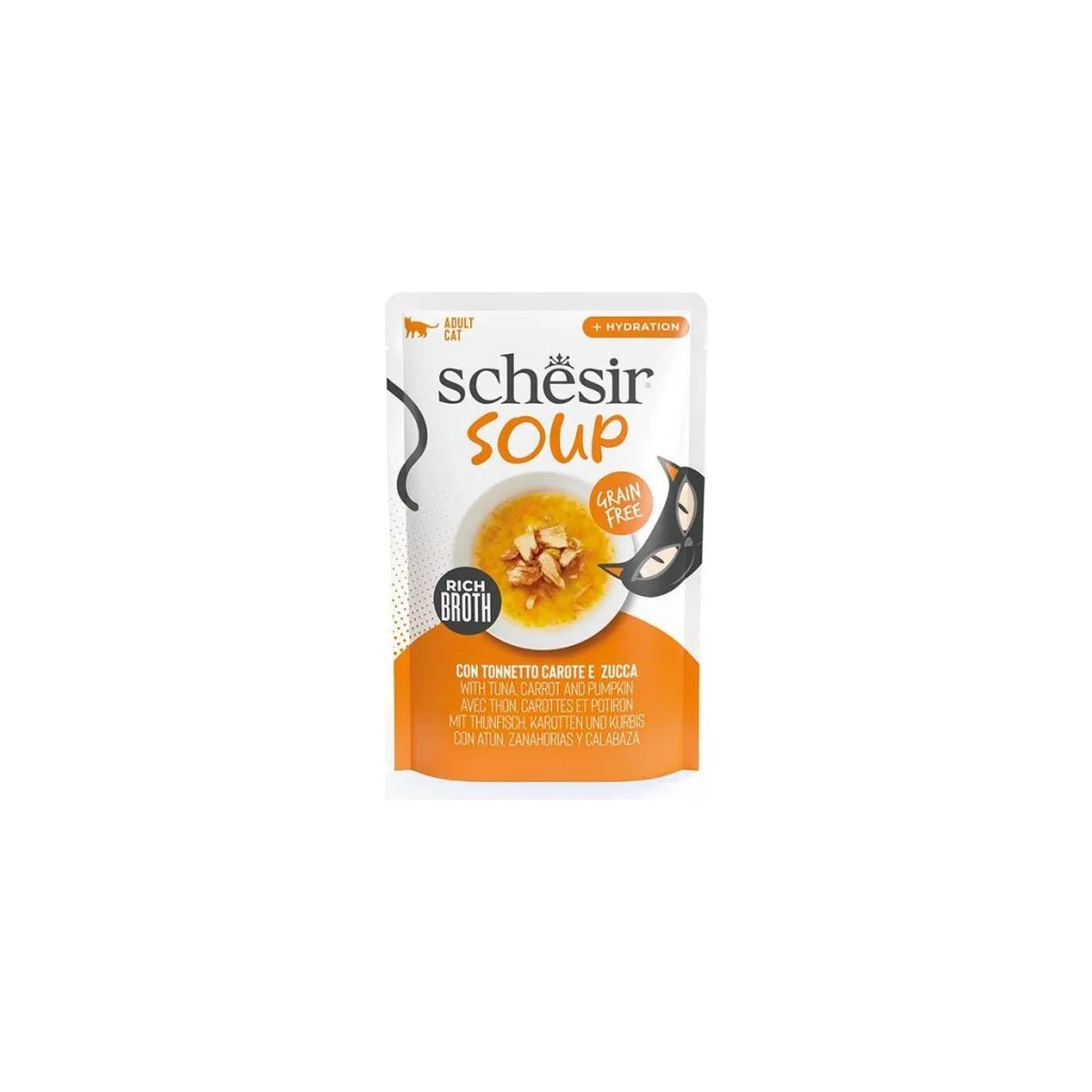 Schesir Pouch Soup Ton Balığı ile Bal Kabağı Yetişkin Kedi Çorbas