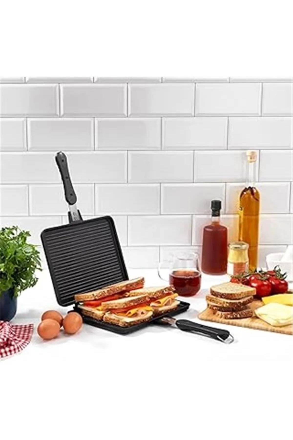 Schäfer Tastemake Döküm Ocak Üstü Tost Izgara 20x26 Cm-2 Parça
