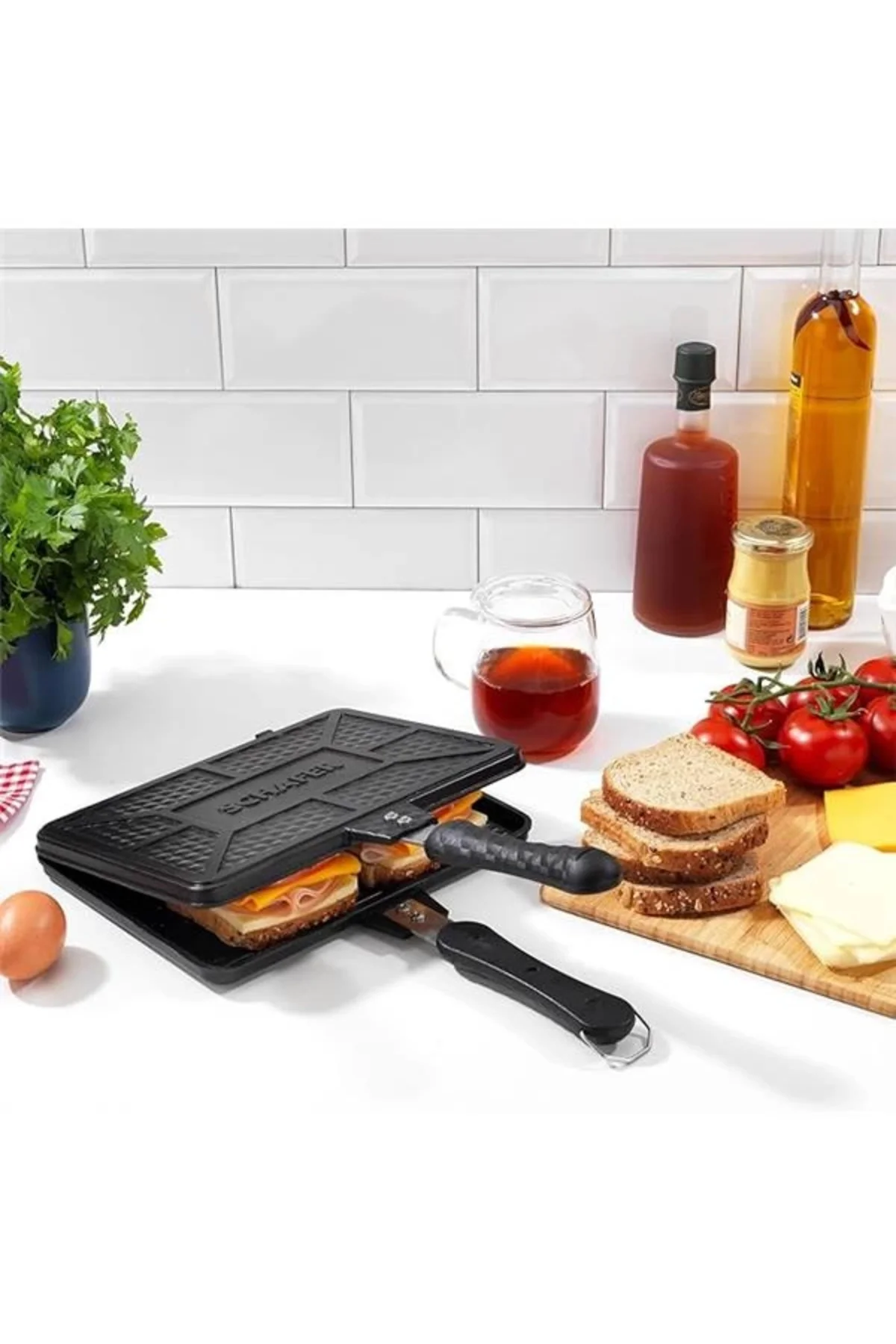 Schäfer Tastemake Döküm Ocak Üstü Tost Izgara 20x26 Cm-2 Parça