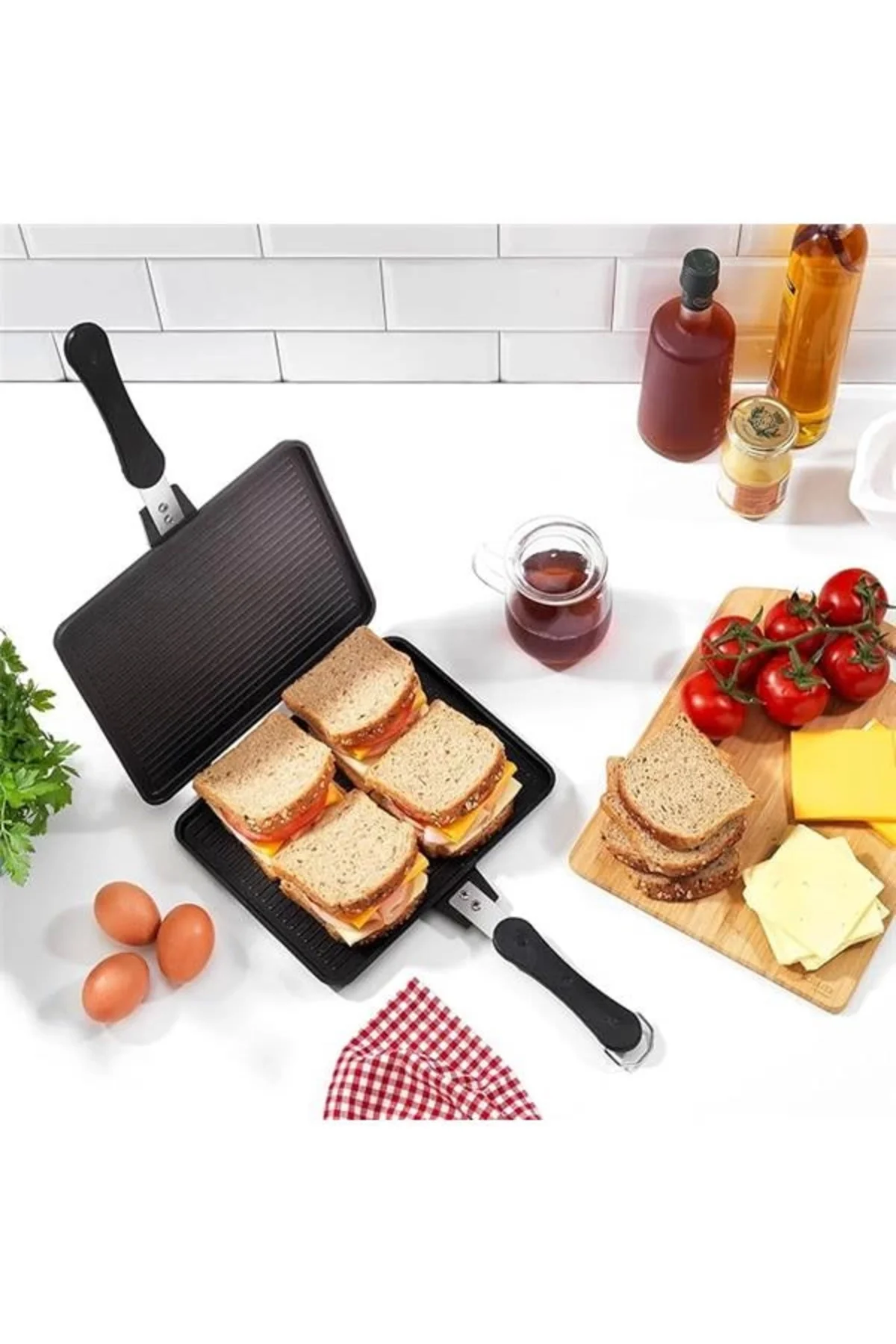Schäfer Tastemake Döküm Ocak Üstü Tost Izgara 20x26 Cm-2 Parça