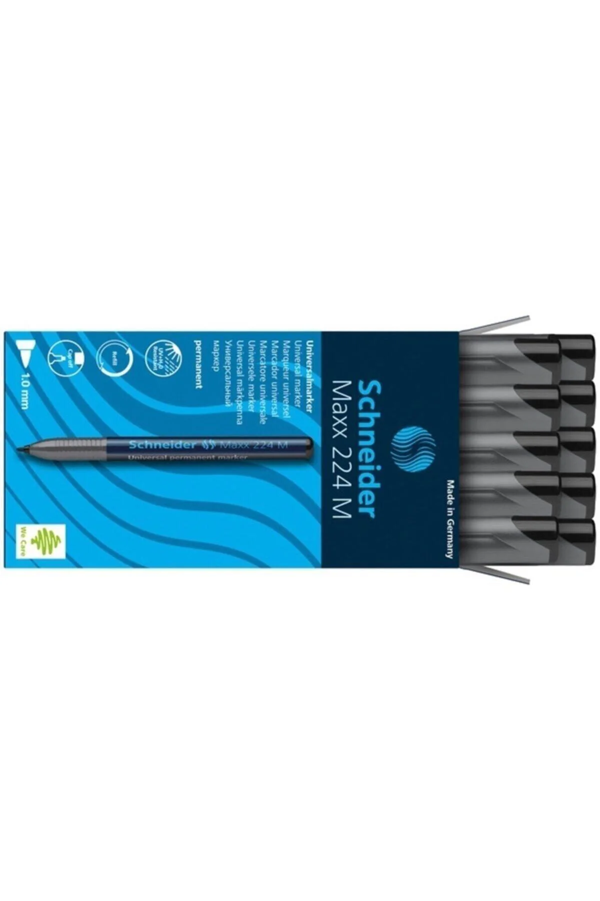 Schneider Maxx 224 M Siyah Permanent Kalem 10 Lu Kutu