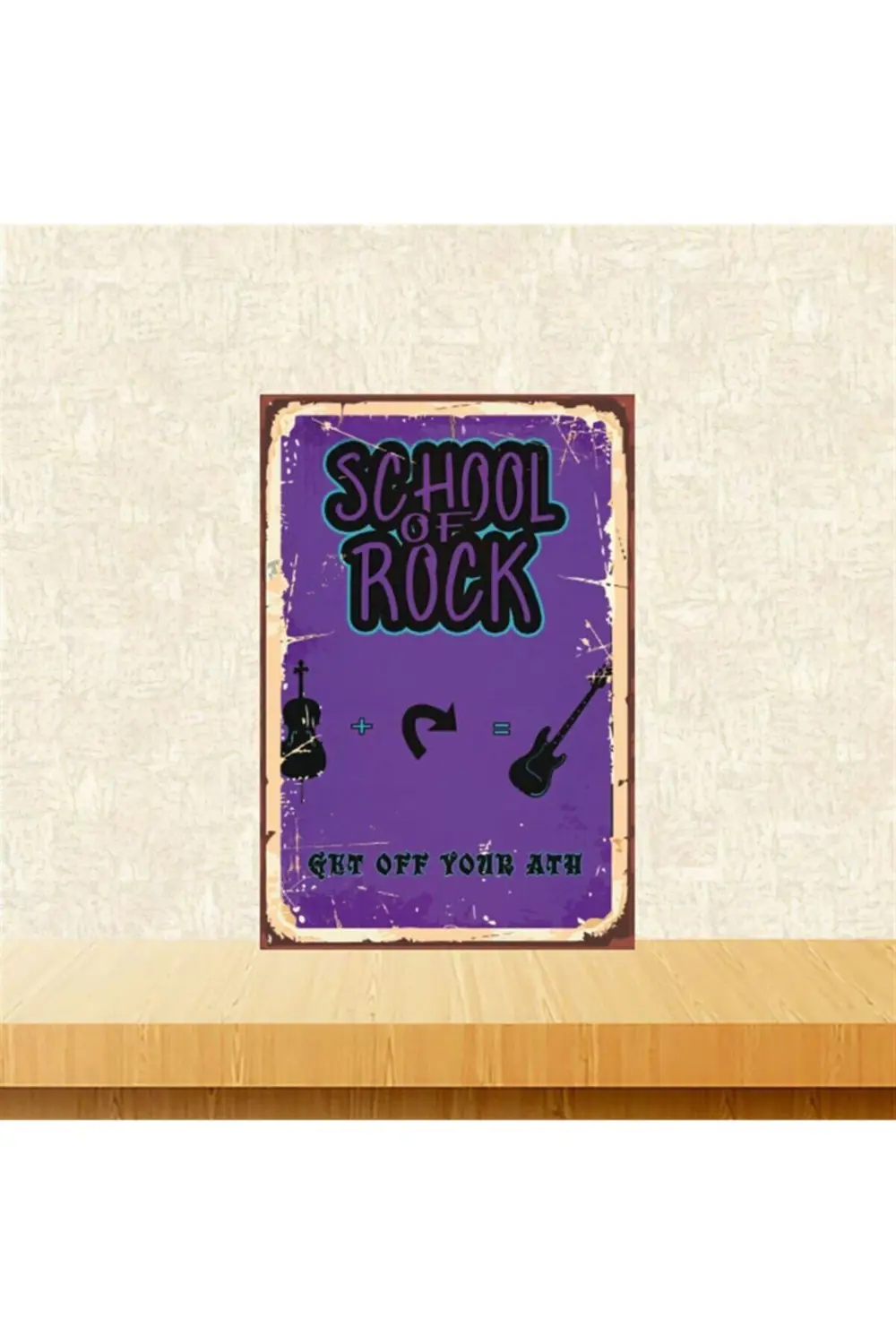 School Of Rock 20-30 Cm Retro Ahşap Tablo Tkfx5226