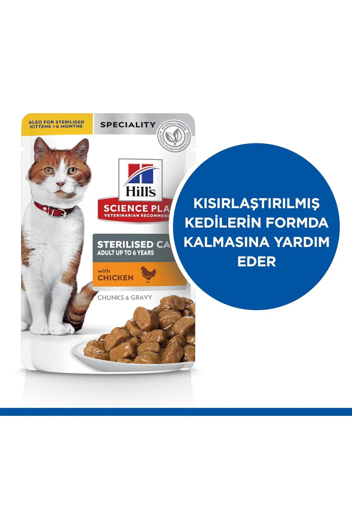 SCIENCE PLAN Kısırlaştırılmış Yetişkin Tavuklu Kedi Pouch 12X85 g