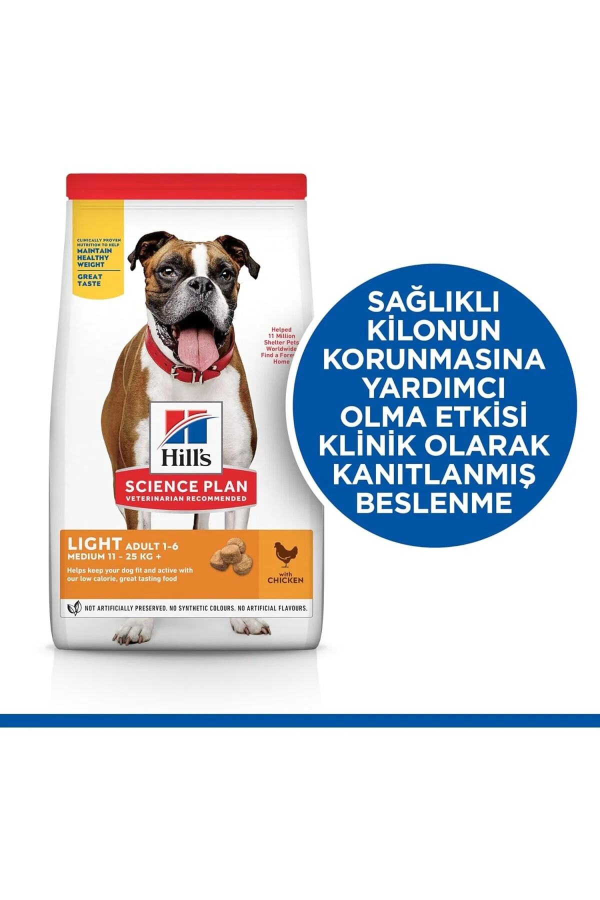 SCIENCE PLAN Light Yetişkin Orta Irk Tavuklu Köpek Maması 2.5 kg