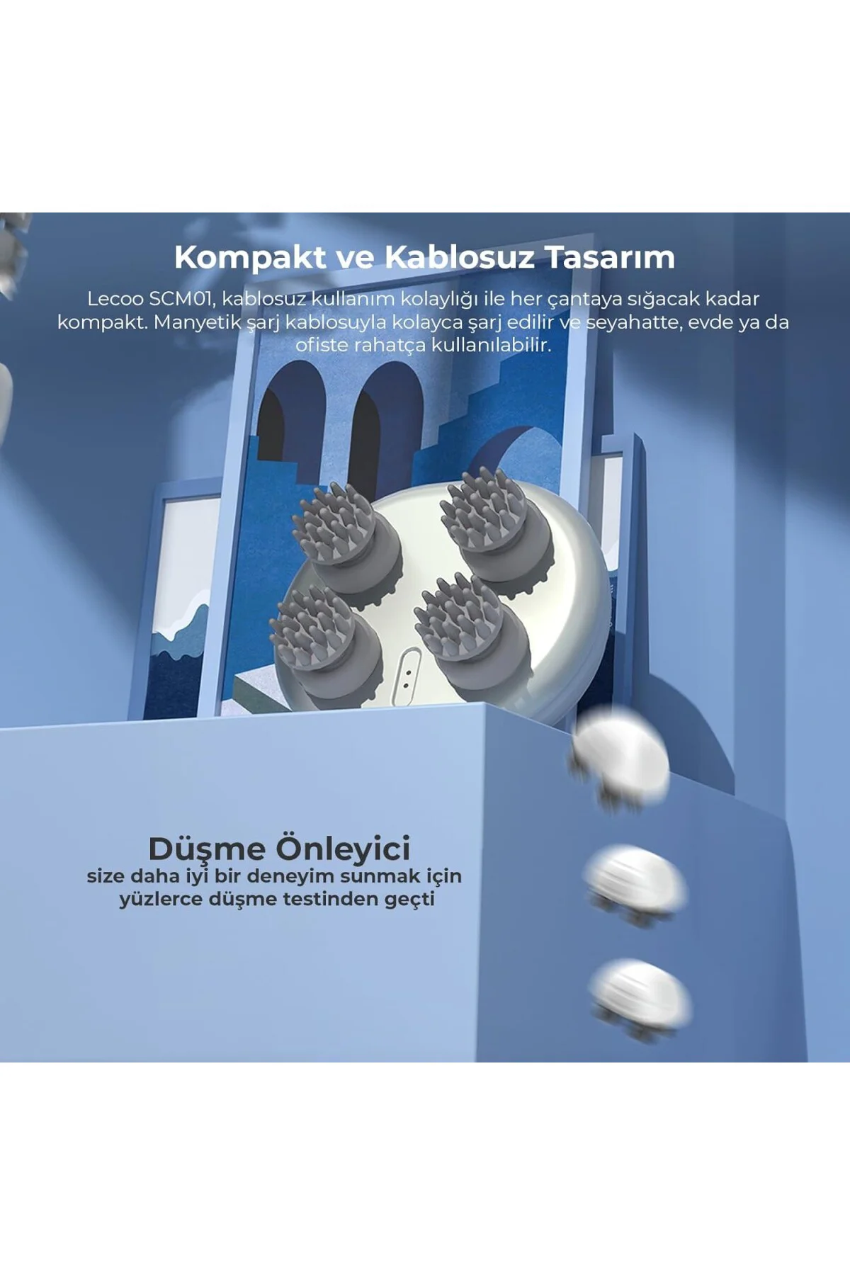 SCM01 Taşınabilir IPX7 Su Geçirmez Kafa Bel Boyun Sırt Ayak Çok İ
