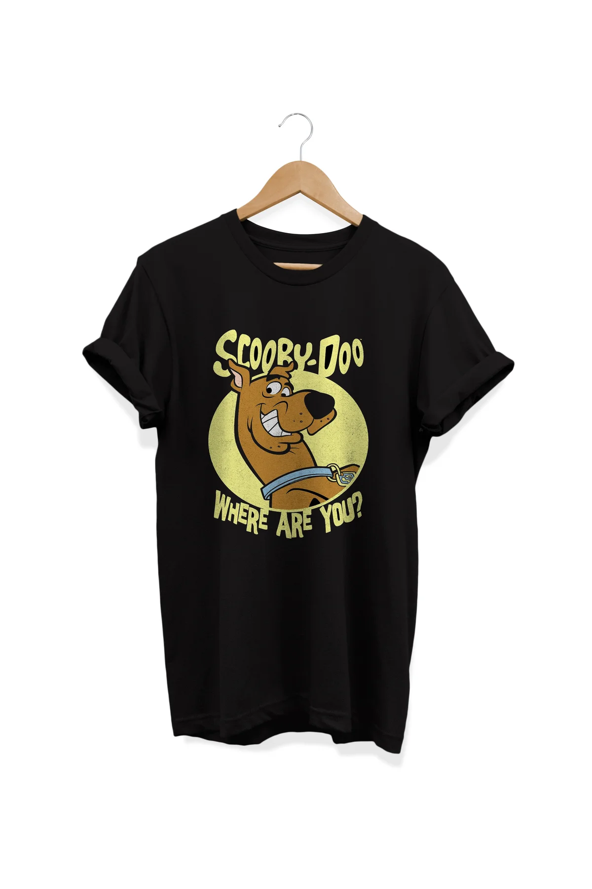 , Scooby Baskılı, %100 Pamuk, Bisiklet Yaka, Oversize T-shirt, Bü
