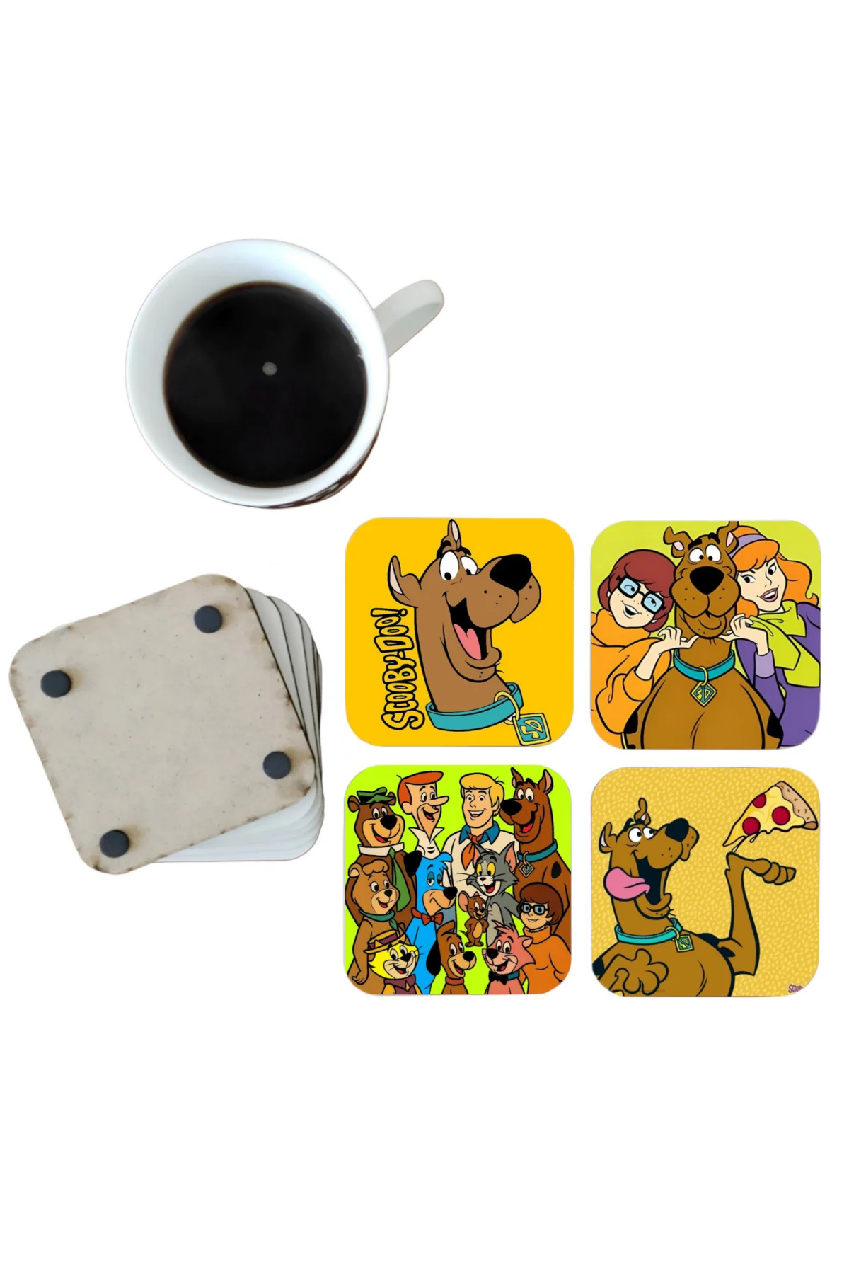 Scooby-Doo Dekoratif Ahşap Bardak Altlığı Seti 076