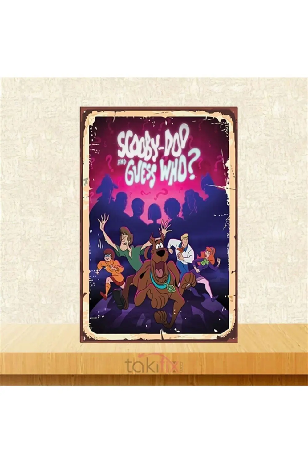 Scooby Doo Tasarımlı 20-30 Cm Retro Ahşap Poster