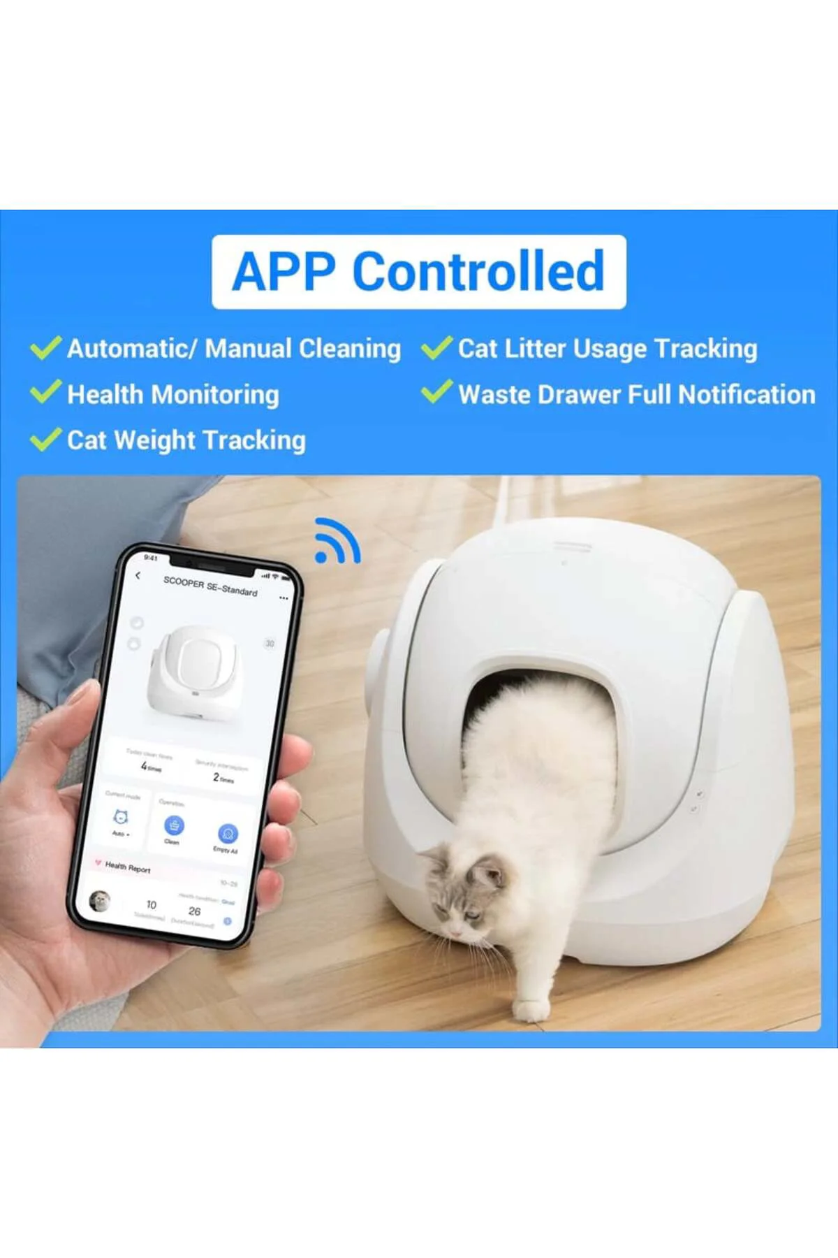 Scooper SE (Lite) Otomatik Kedi Tuvaleti – Çok Katlı Kapalı Kum K