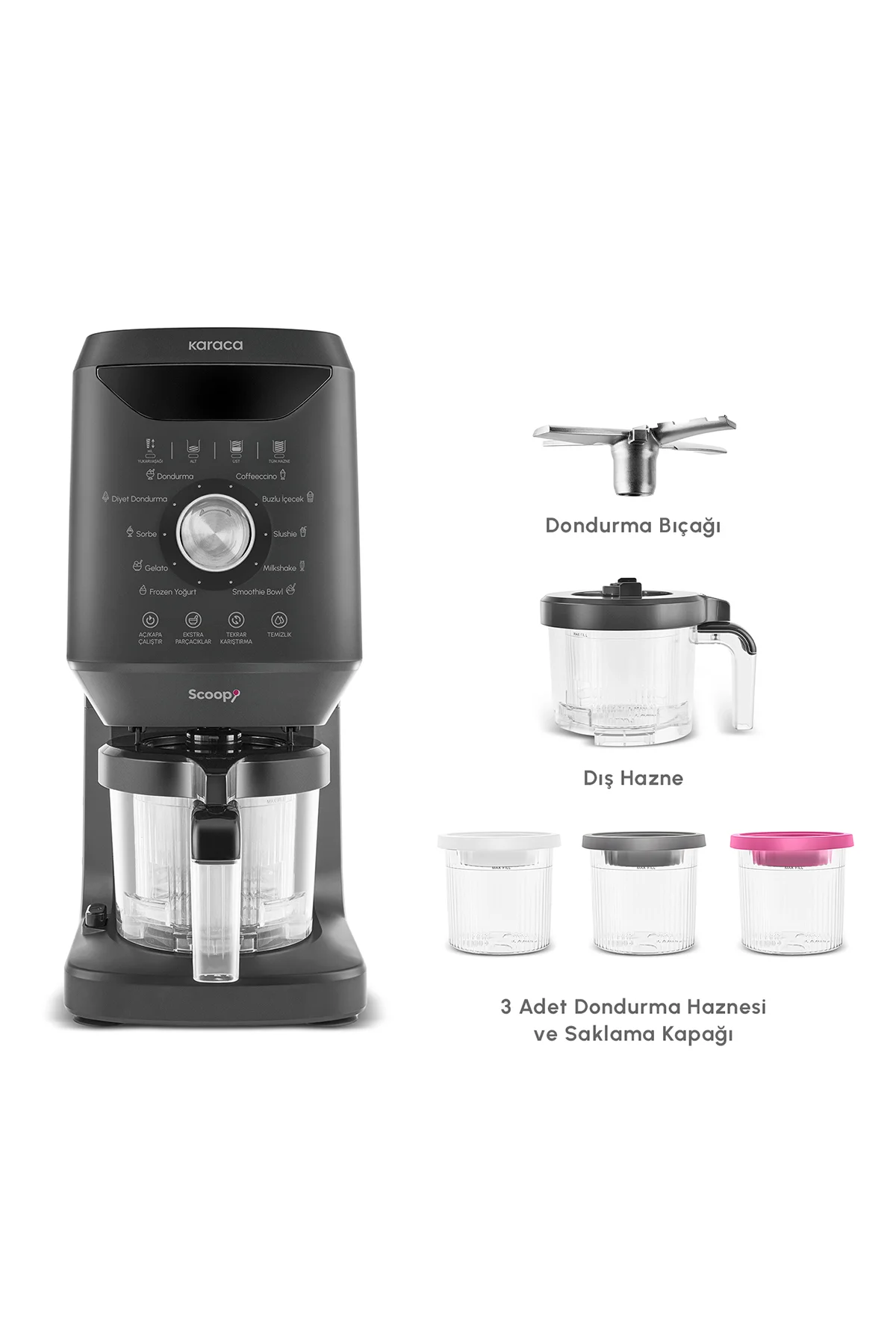 Scoopi 10 in 1 Dondurma Makinesi Matte Black